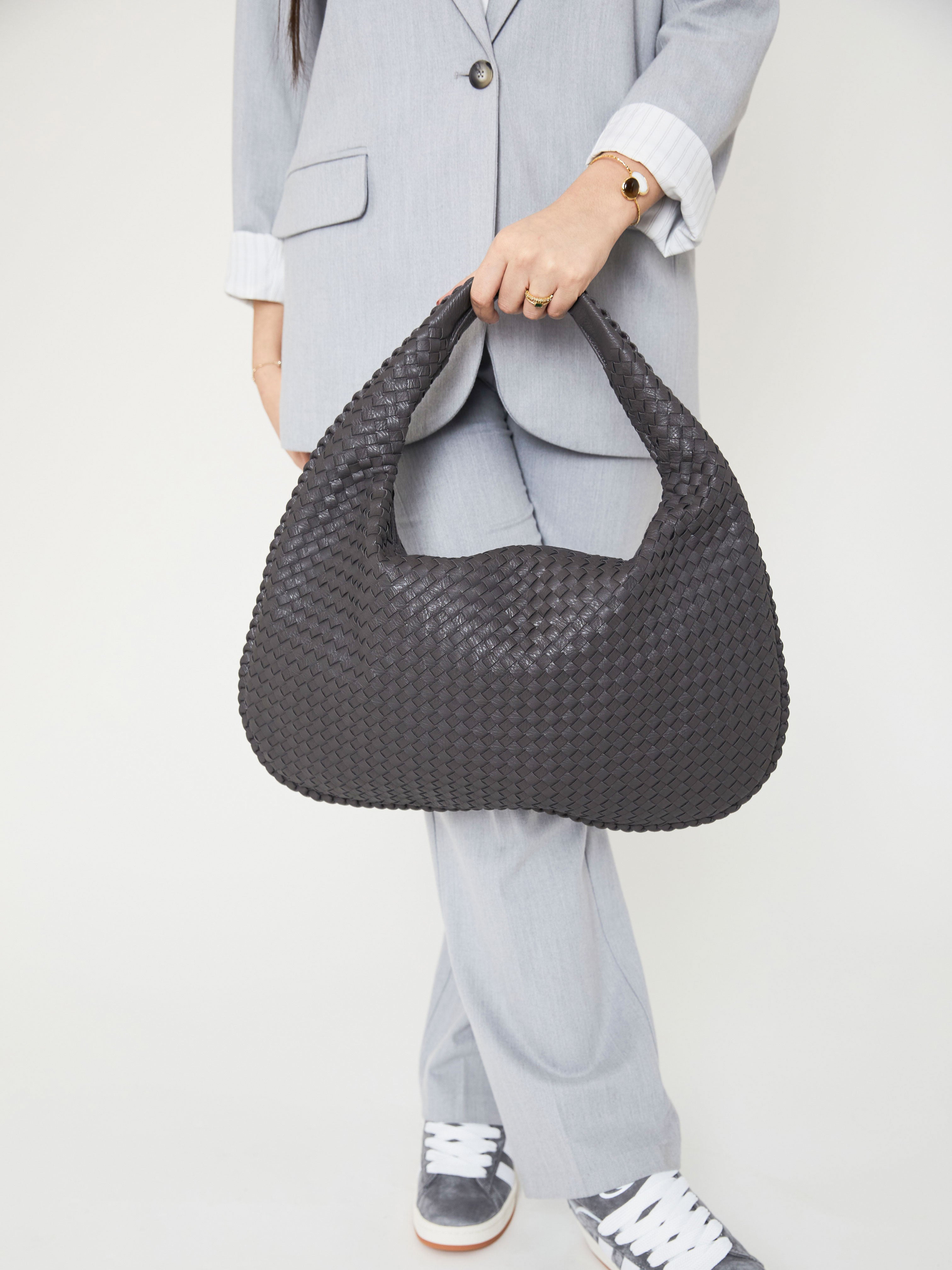 Everyday Leather Bag - Dark Grey - CASAVENZA