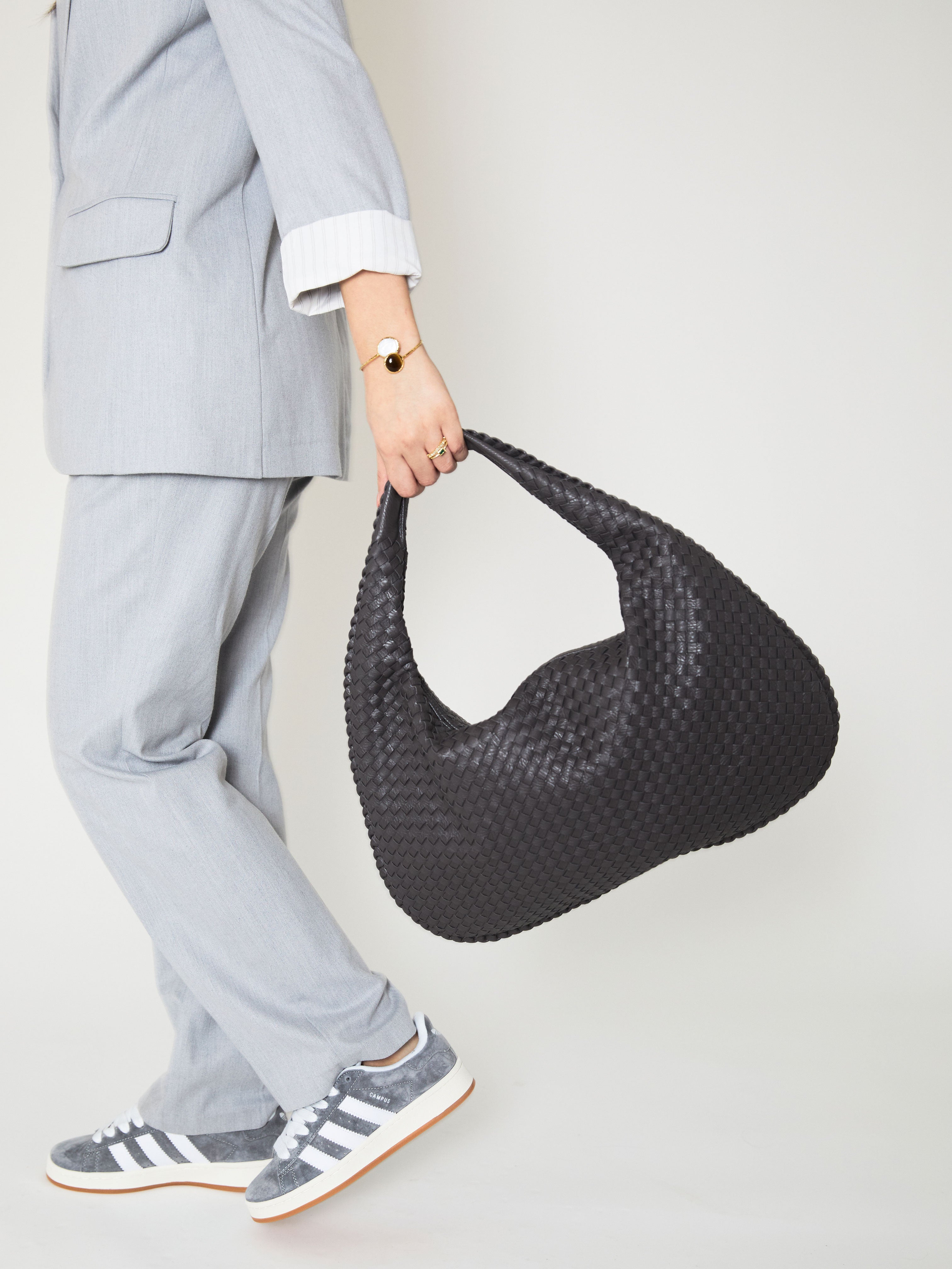 Everyday Leather Bag - Dark Grey - CASAVENZA
