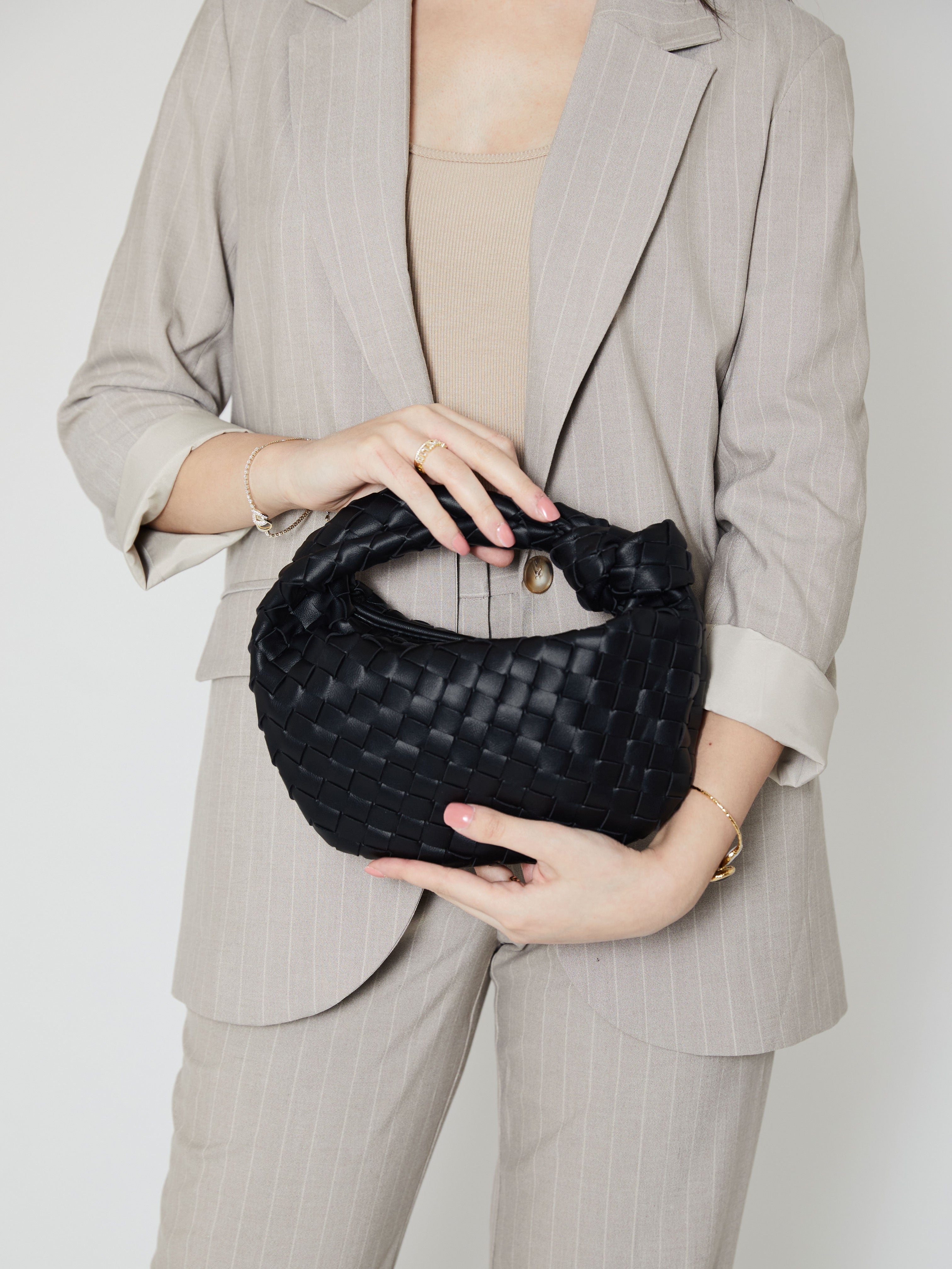 Mini Everyday Leather Bag - Black - CASAVENZA