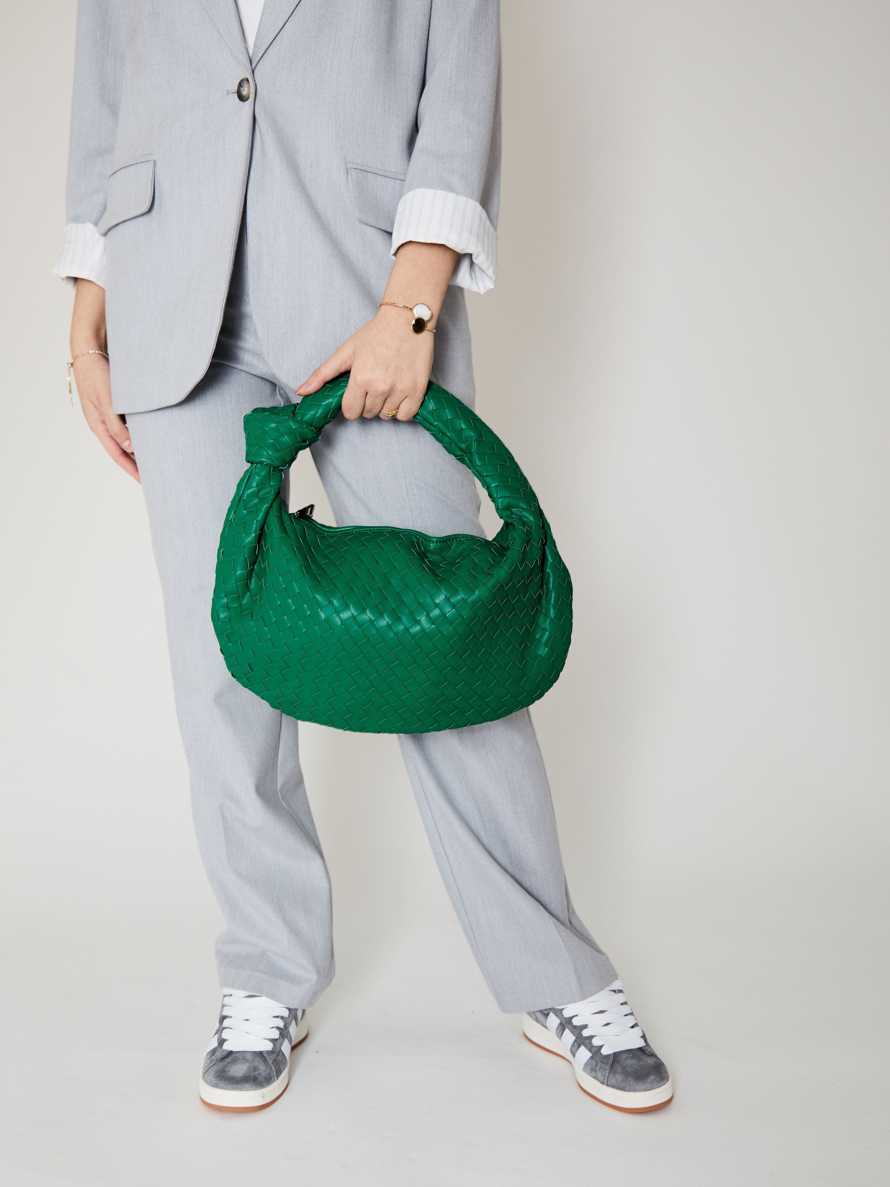 Medium Everyday Leather Bag - Jade Green - CASAVENZA