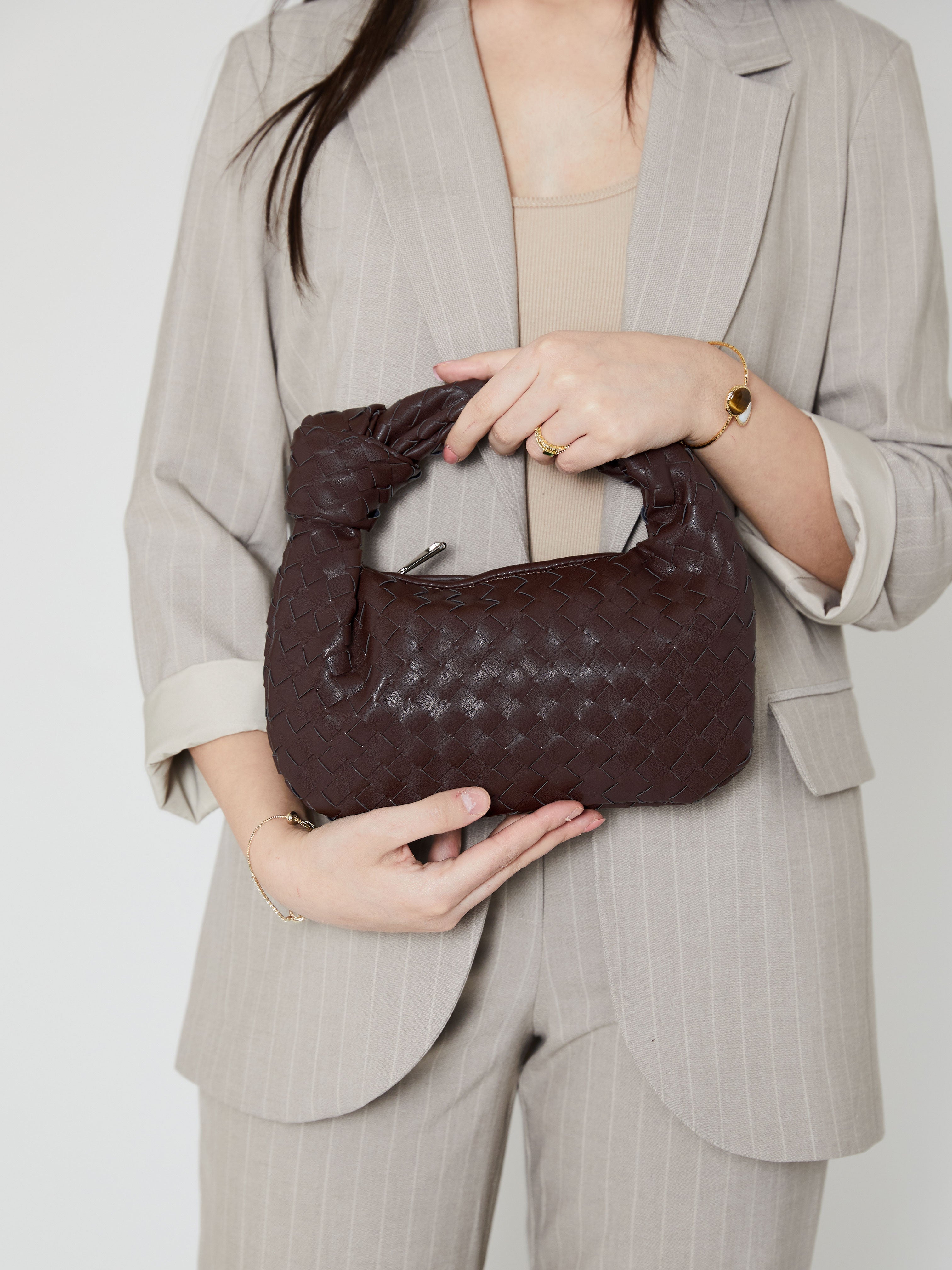 Mini Everyday Leather Bag - Dark Brown - CASAVENZA