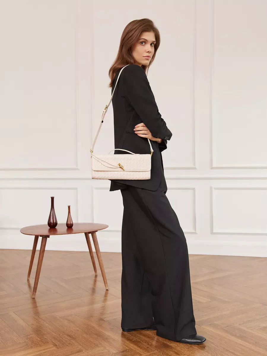 Emilia Clutch Bag - Off White - AmatoLeather