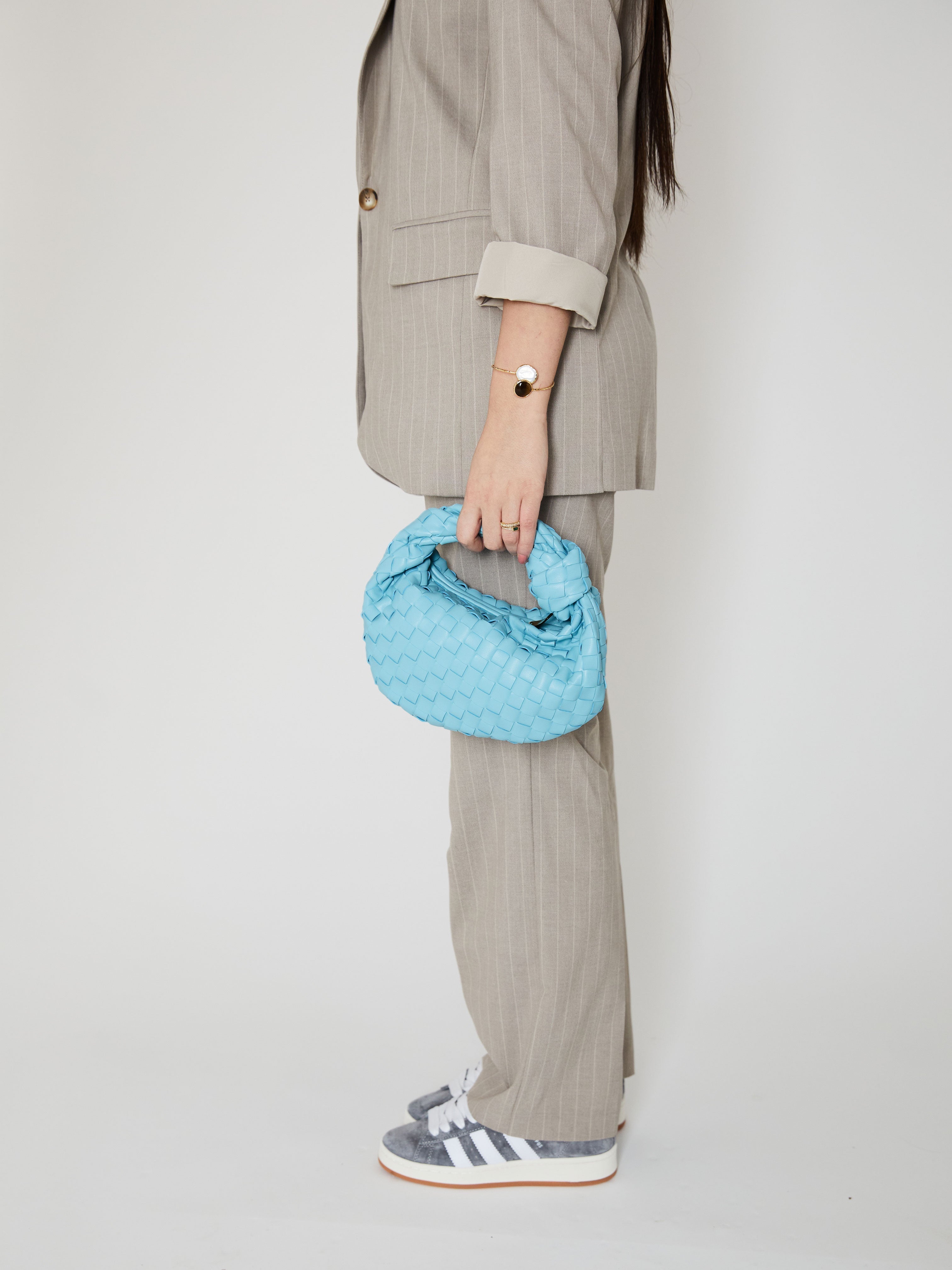 Mini Everyday Leather Bag - Sky Blue - CASAVENZA