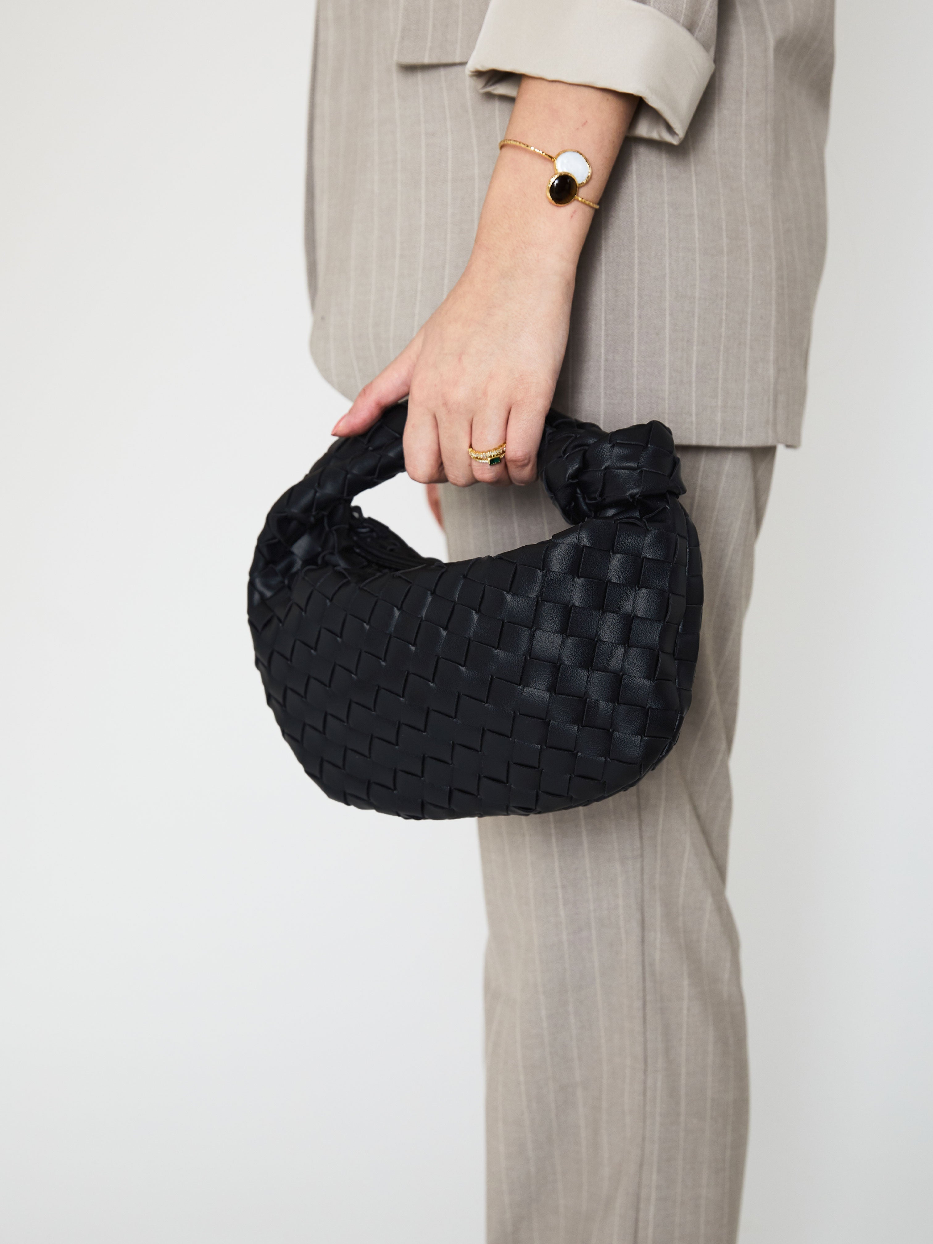Mini Everyday Leather Bag - Black - CASAVENZA