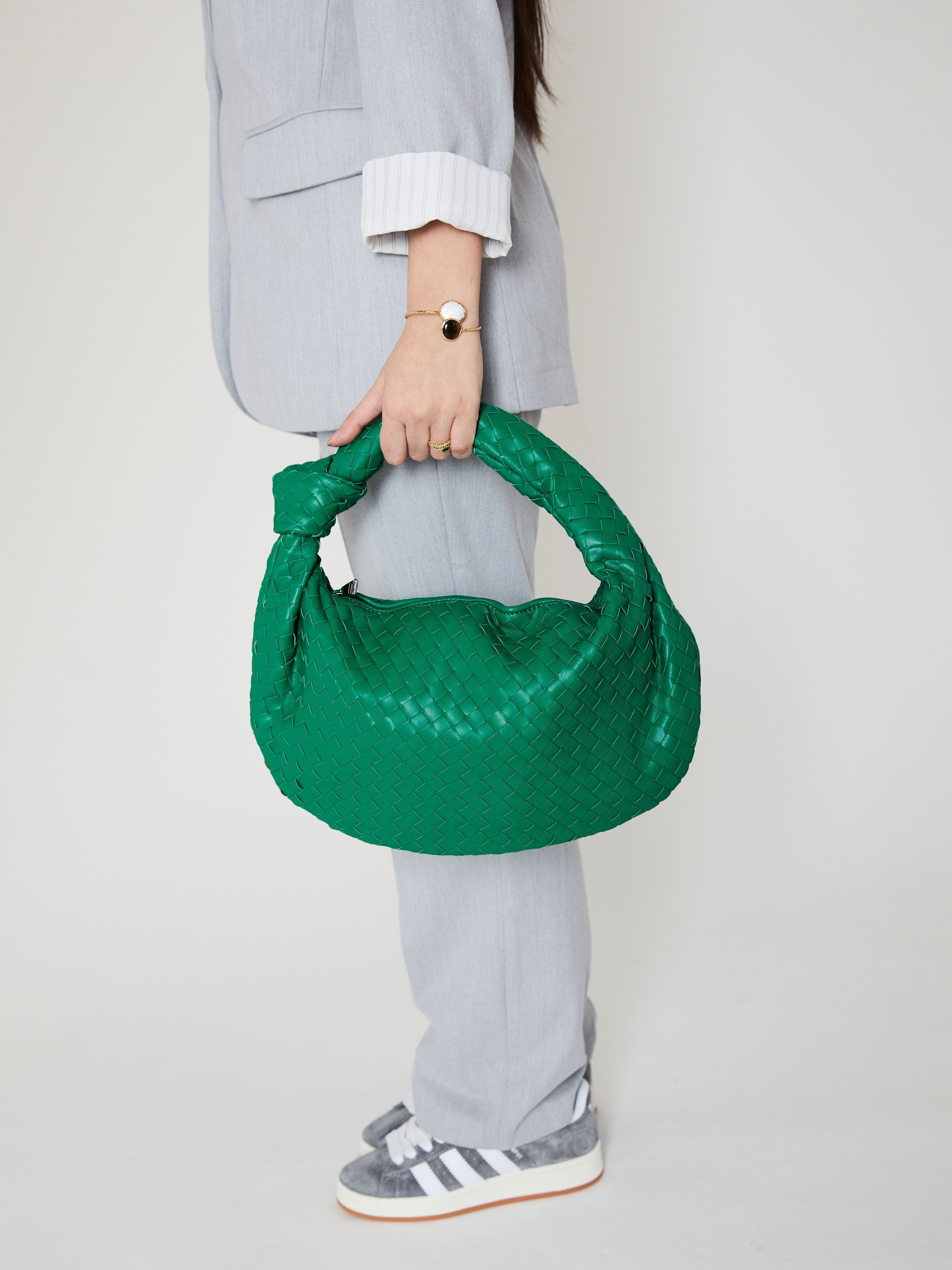 Medium Everyday Leather Bag - Jade Green - CASAVENZA