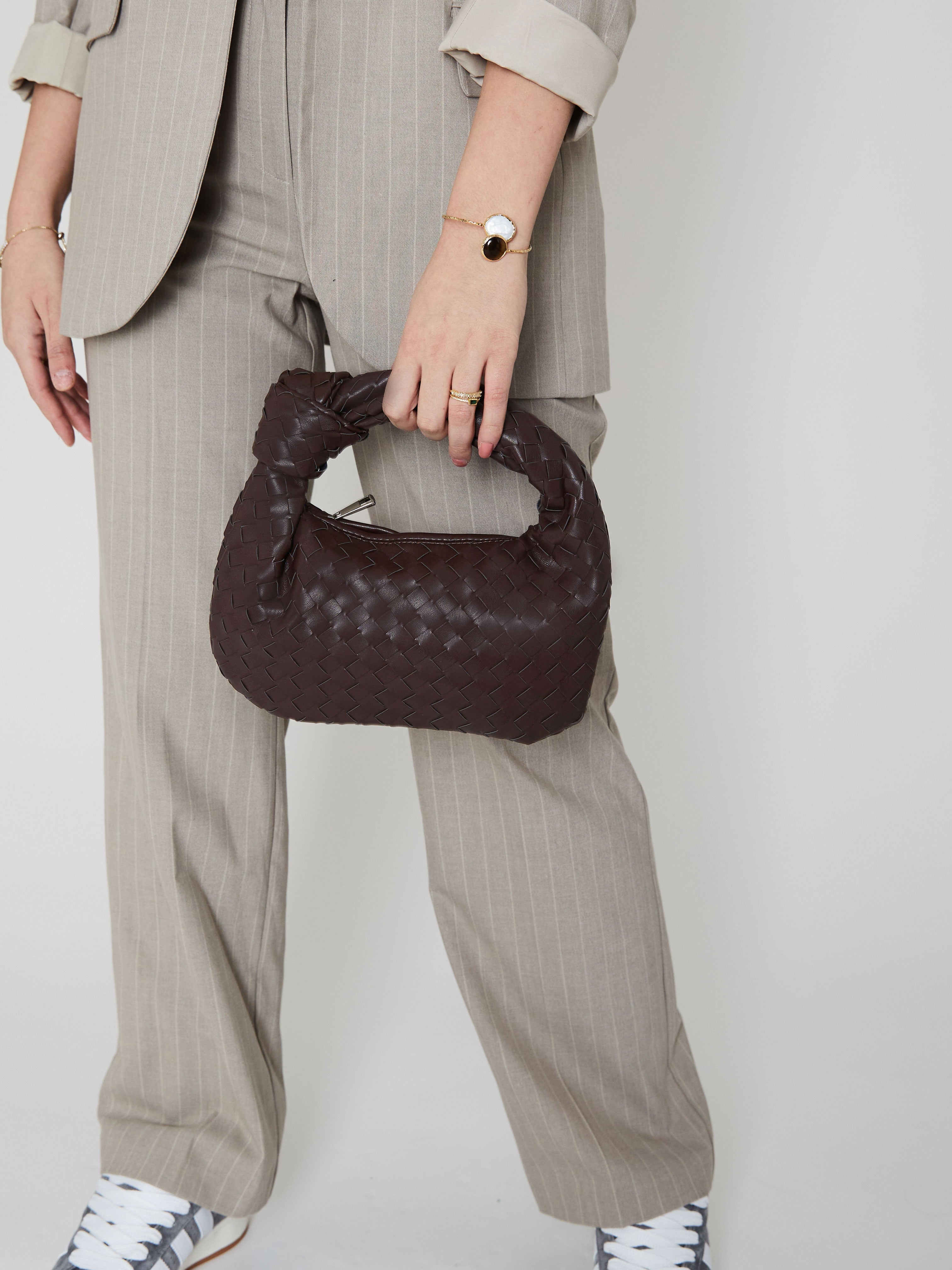 Mini Everyday Leather Bag - Dark Brown - CASAVENZA