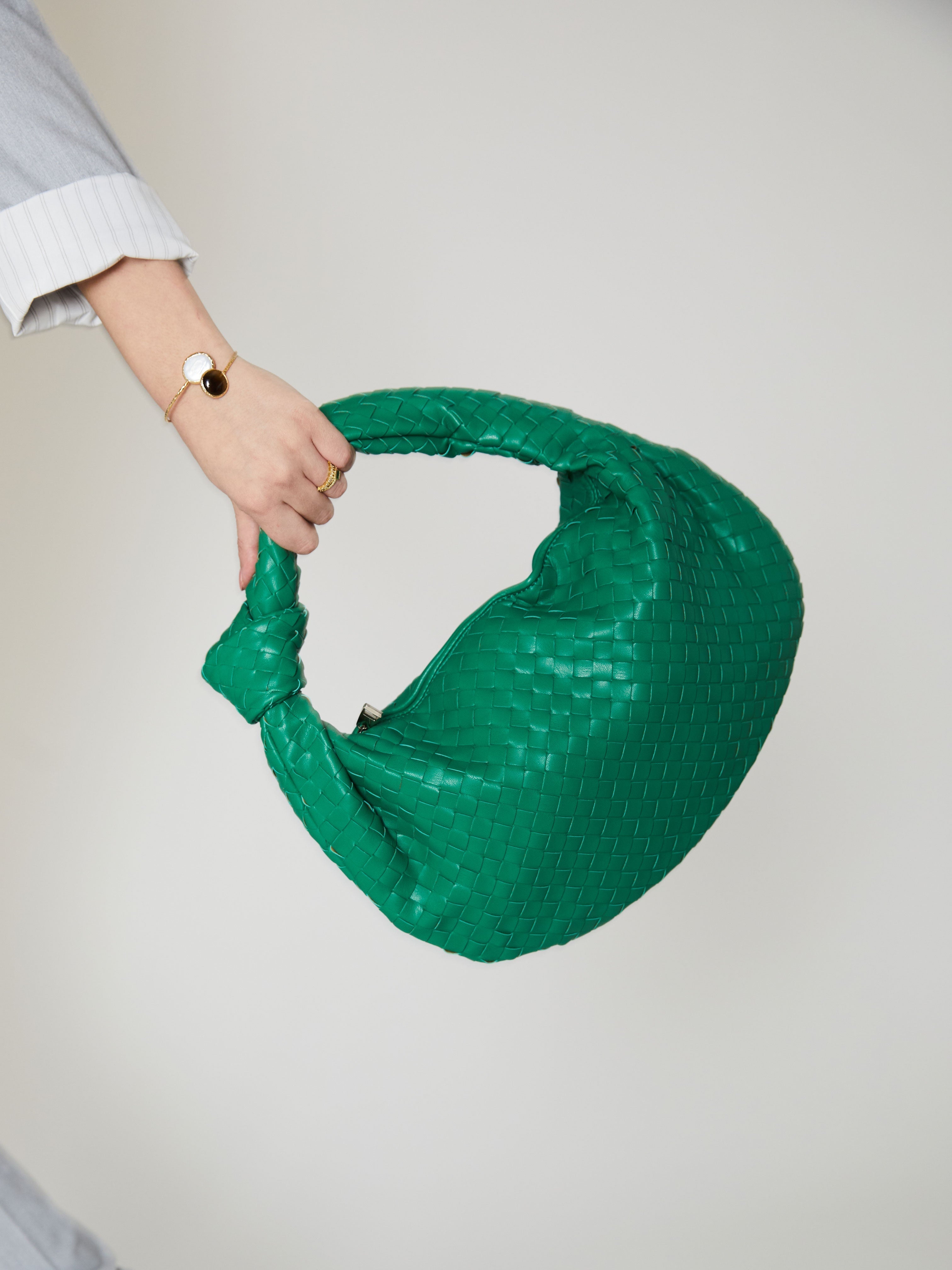 Medium Everyday Leather Bag - Jade Green - CASAVENZA