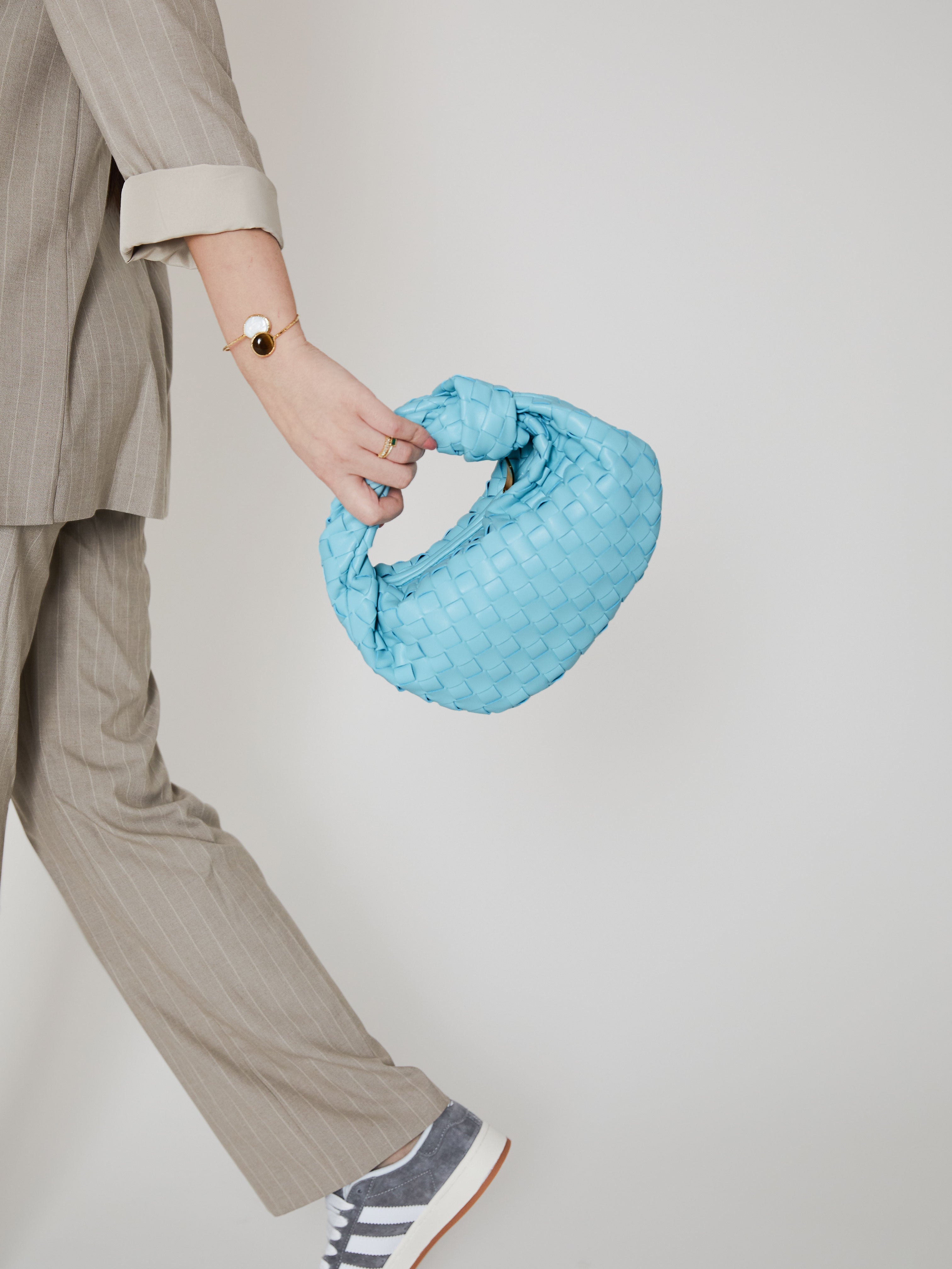 Mini Everyday Leather Bag - Sky Blue - CASAVENZA