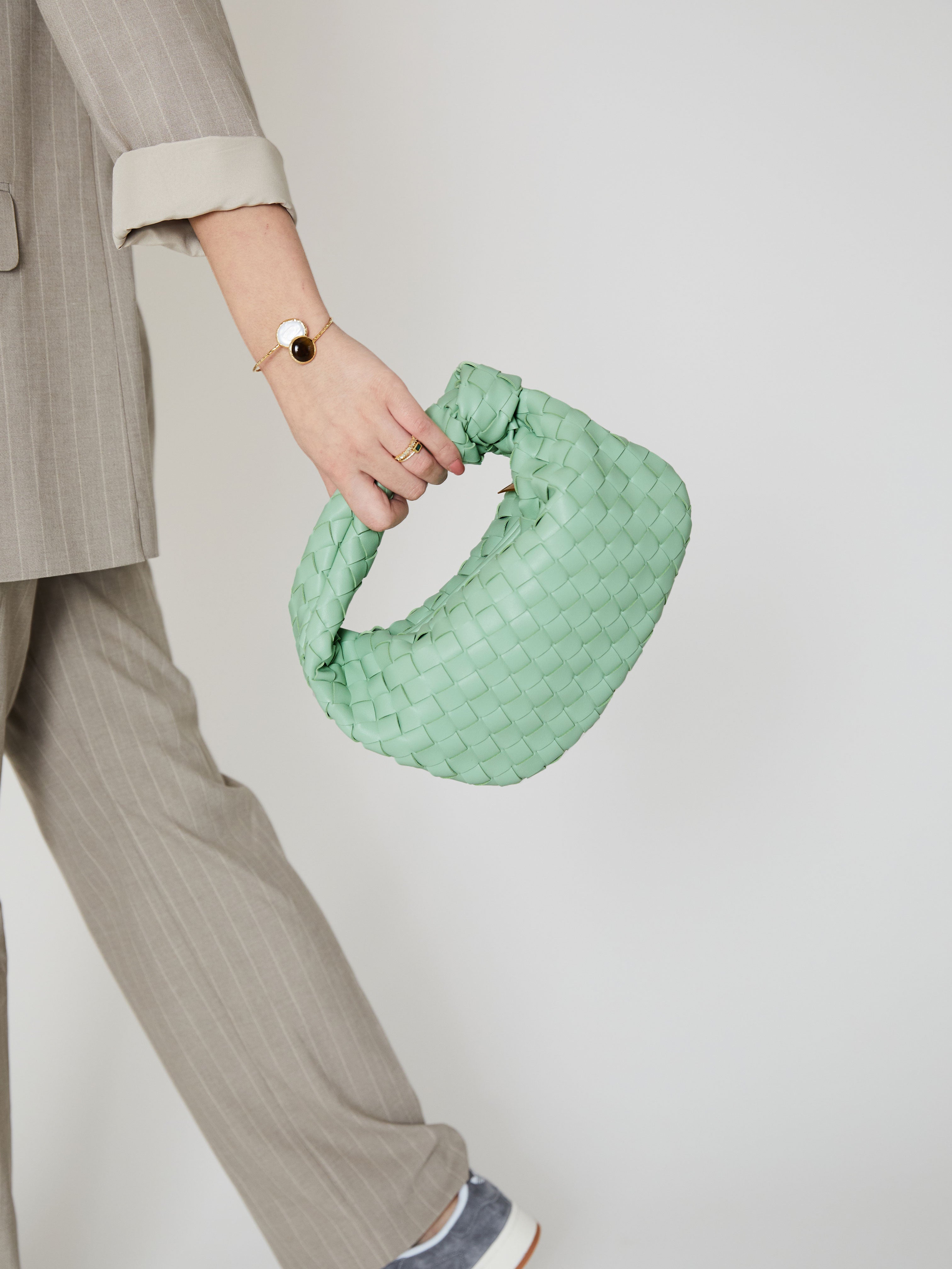 Mini Everyday Leather Bag - Seafoam Green - CASAVENZA