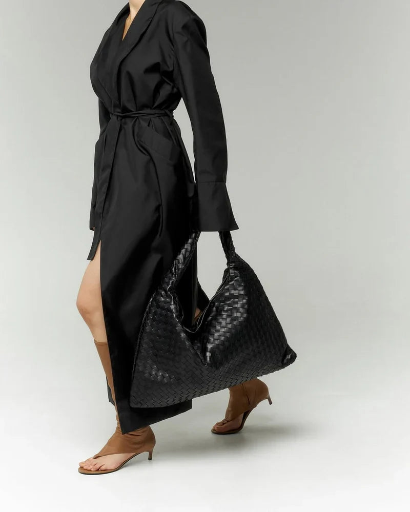 Elegance Leather Bag - Black - CASAVENZA