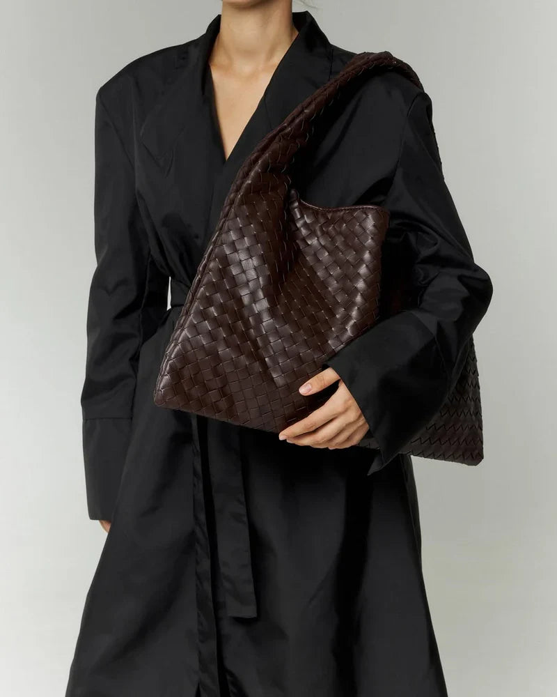 Elegance Leather Bag - Coffee - CASAVENZA