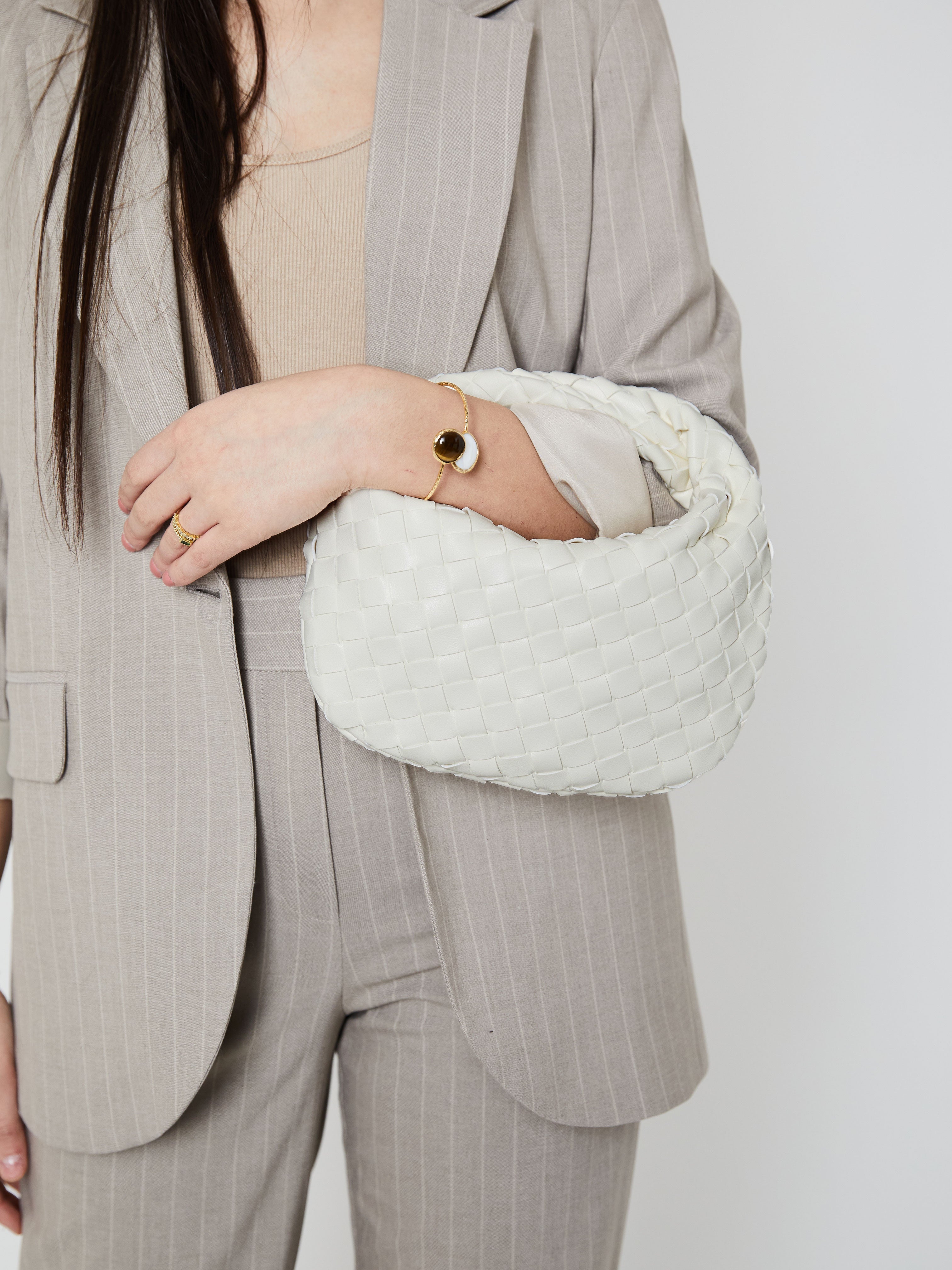 Mini Everyday Leather Bag - White - CASAVENZA