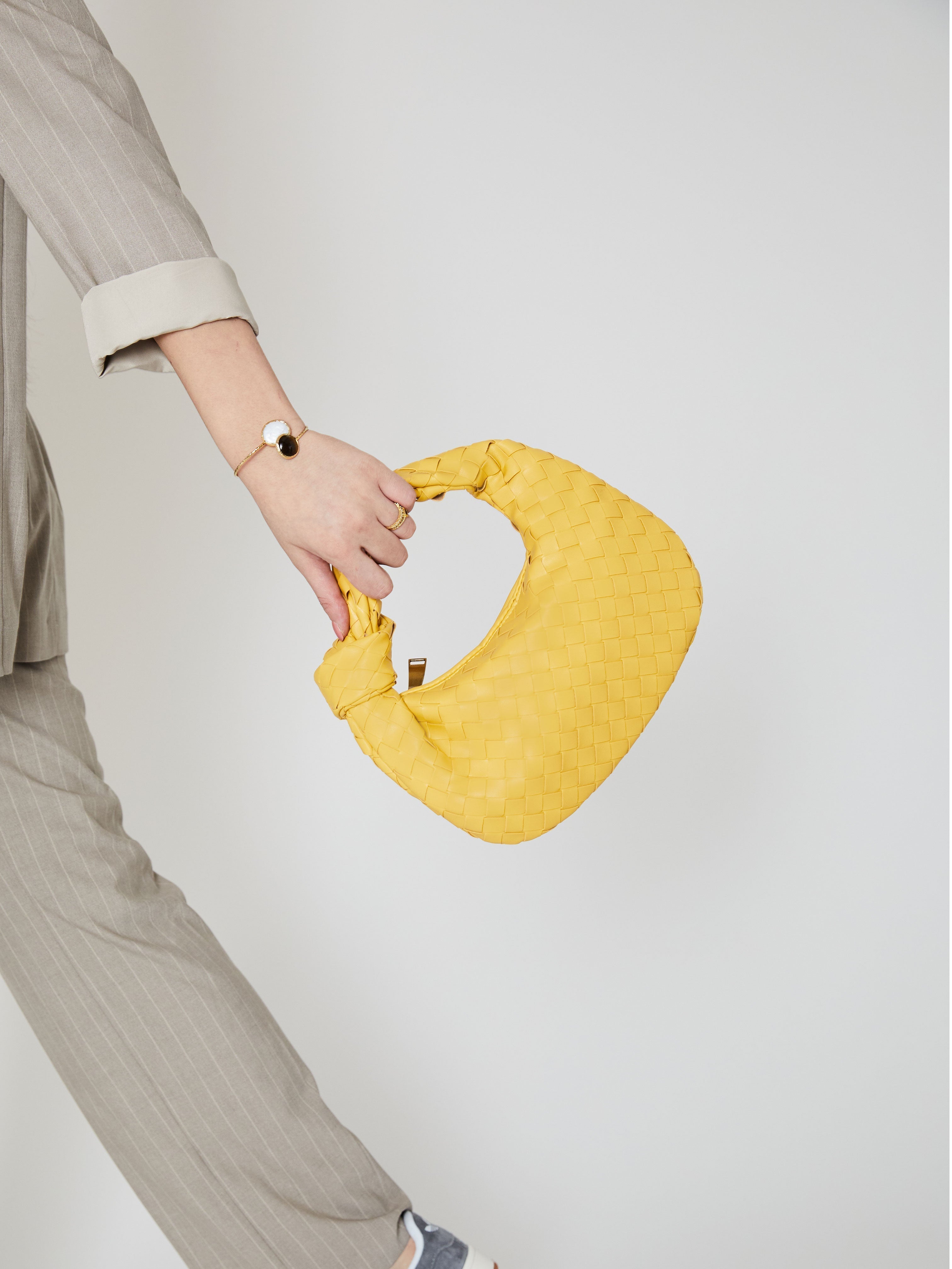 Mini Everyday Leather Bag - Yellow - CASAVENZA