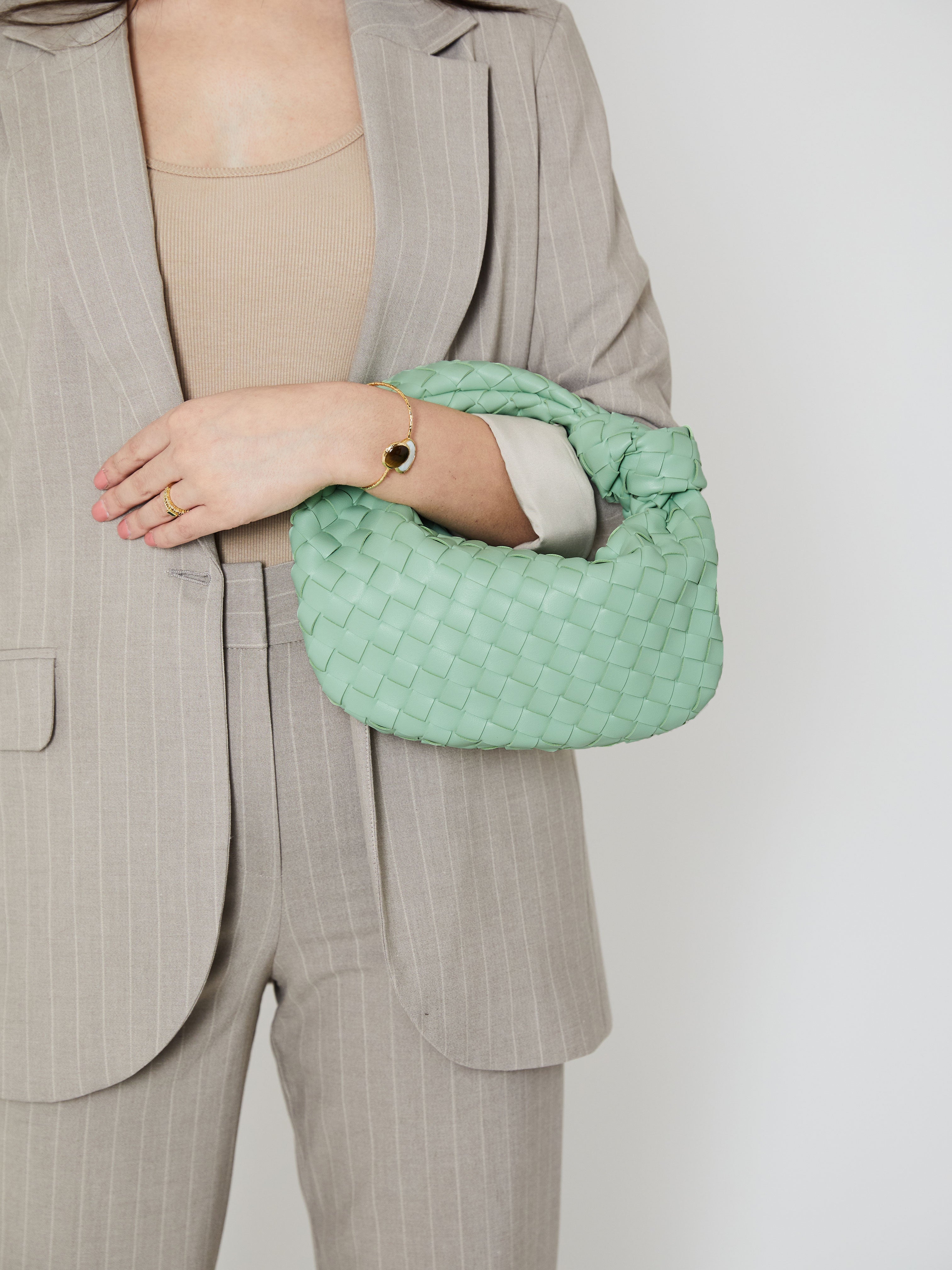 Mini Everyday Leather Bag - Seafoam Green - CASAVENZA