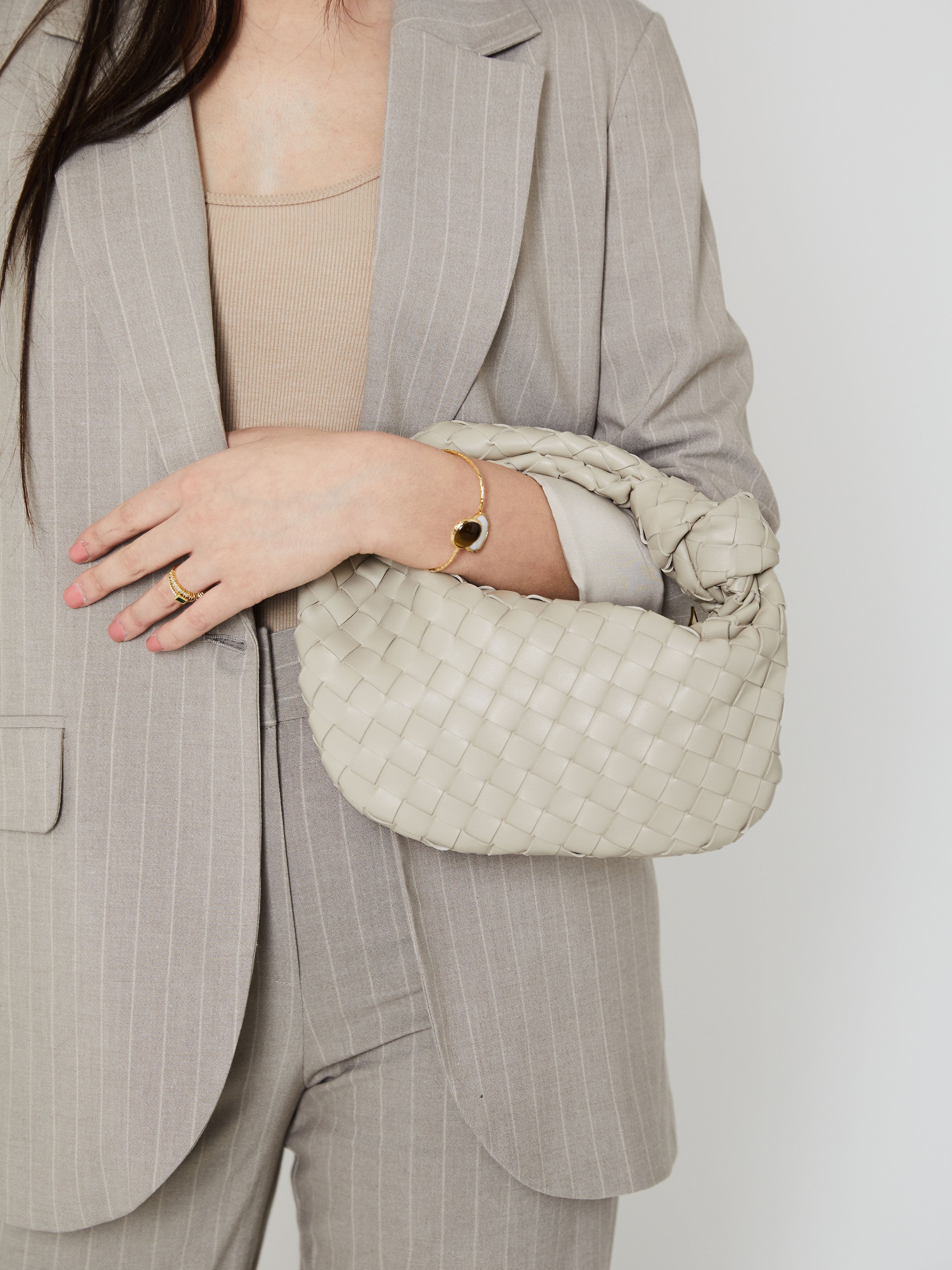 Mini Everyday Leather Bag - Chalk - CASAVENZA