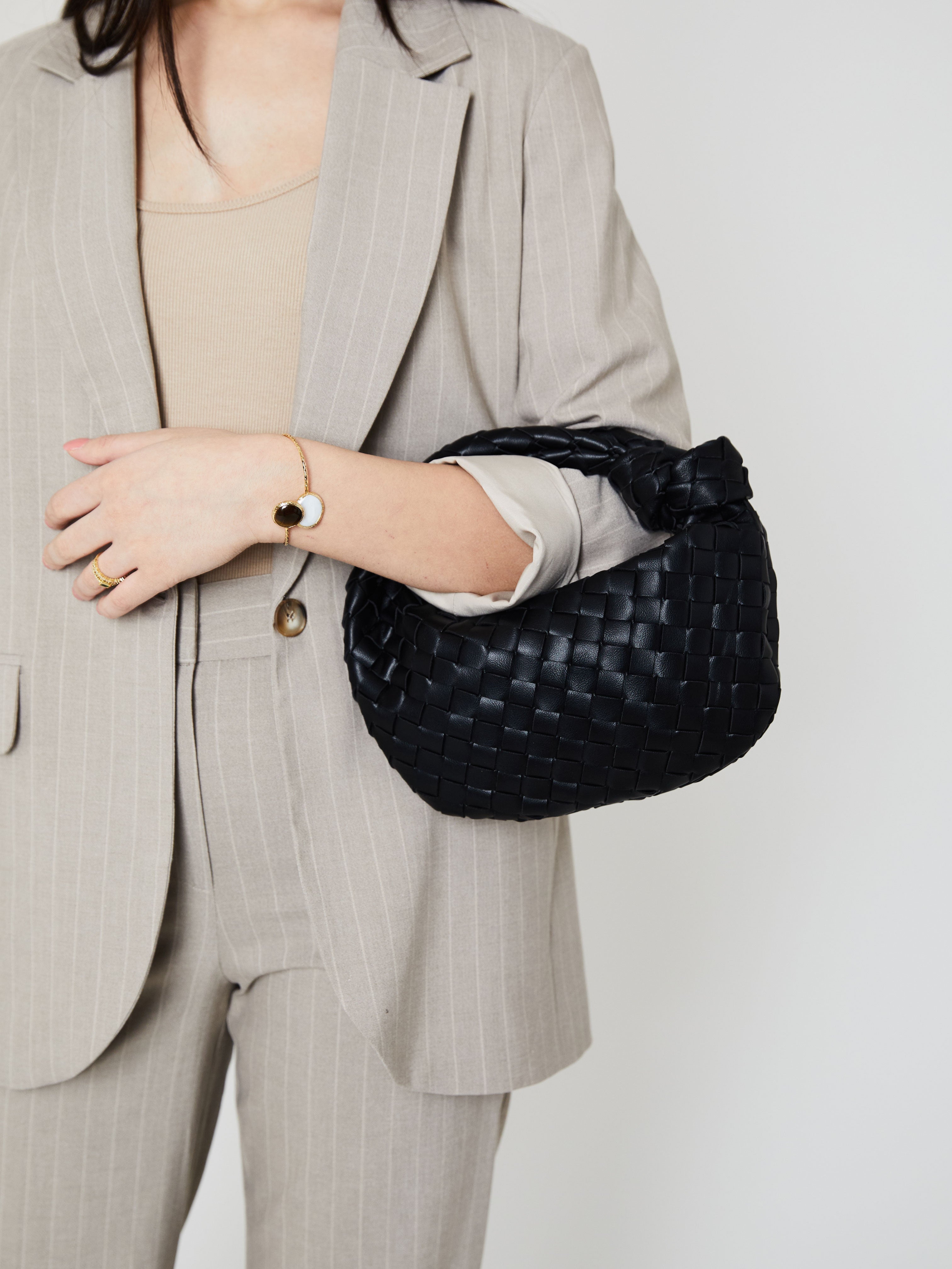 Mini Everyday Leather Bag - Black - CASAVENZA