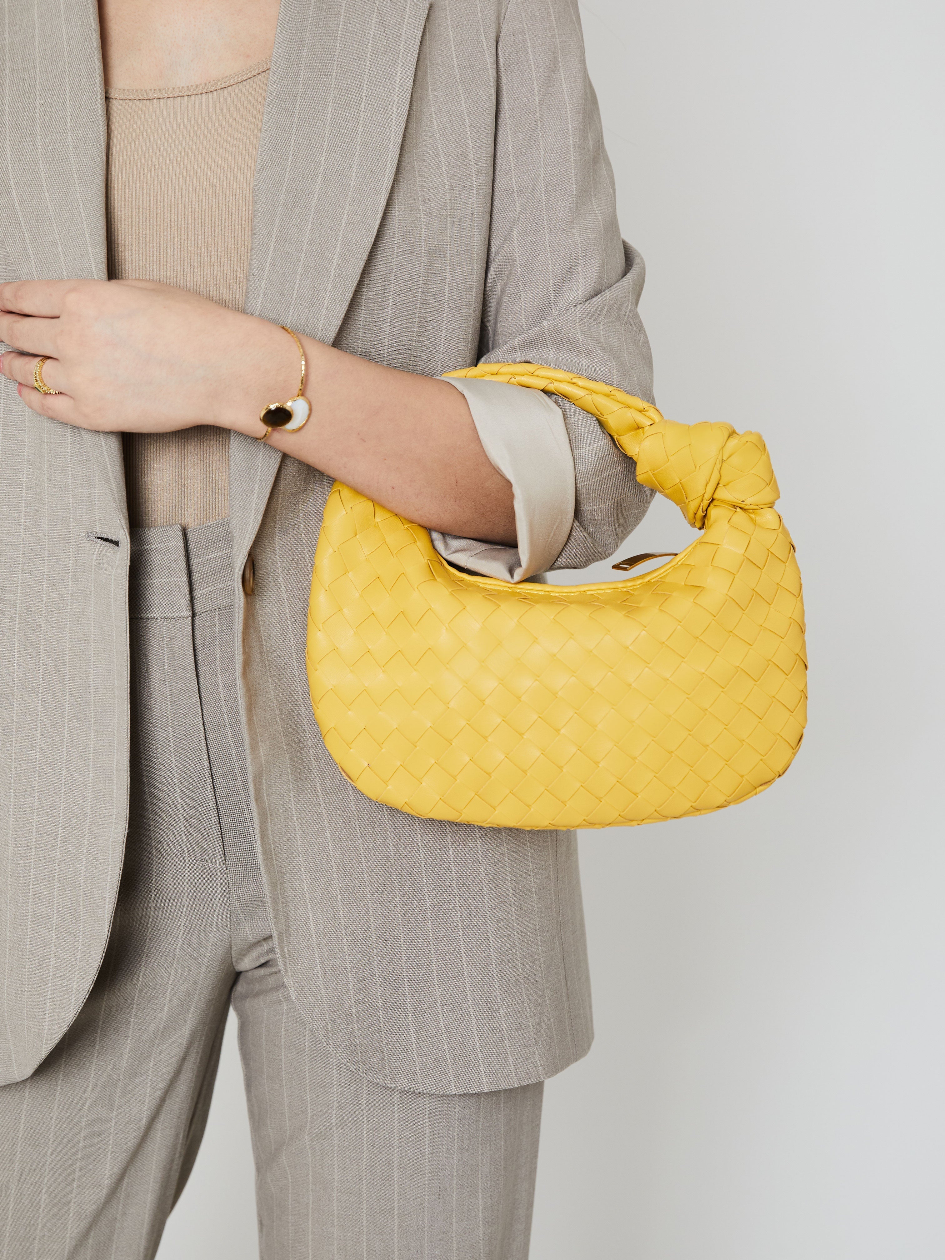 Mini Everyday Leather Bag - Yellow - CASAVENZA