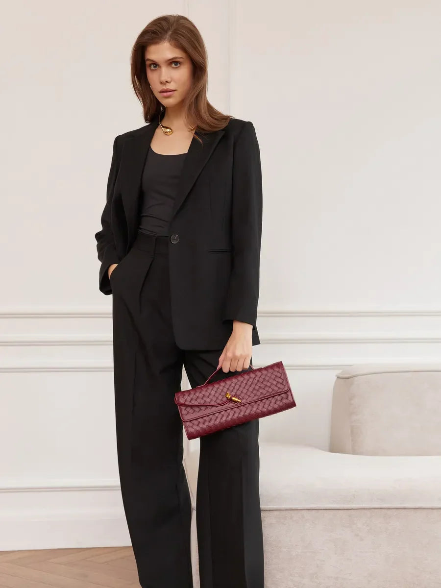 Emilia Clutch Bag - Burgundy - CASAVENZA