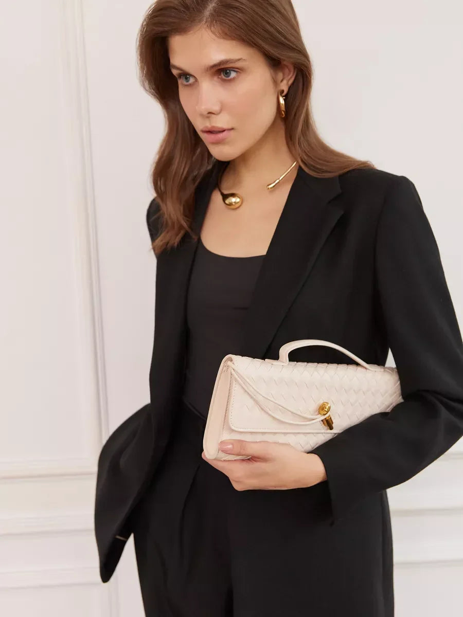 Emilia Clutch Bag - Off White - CASAVENZA