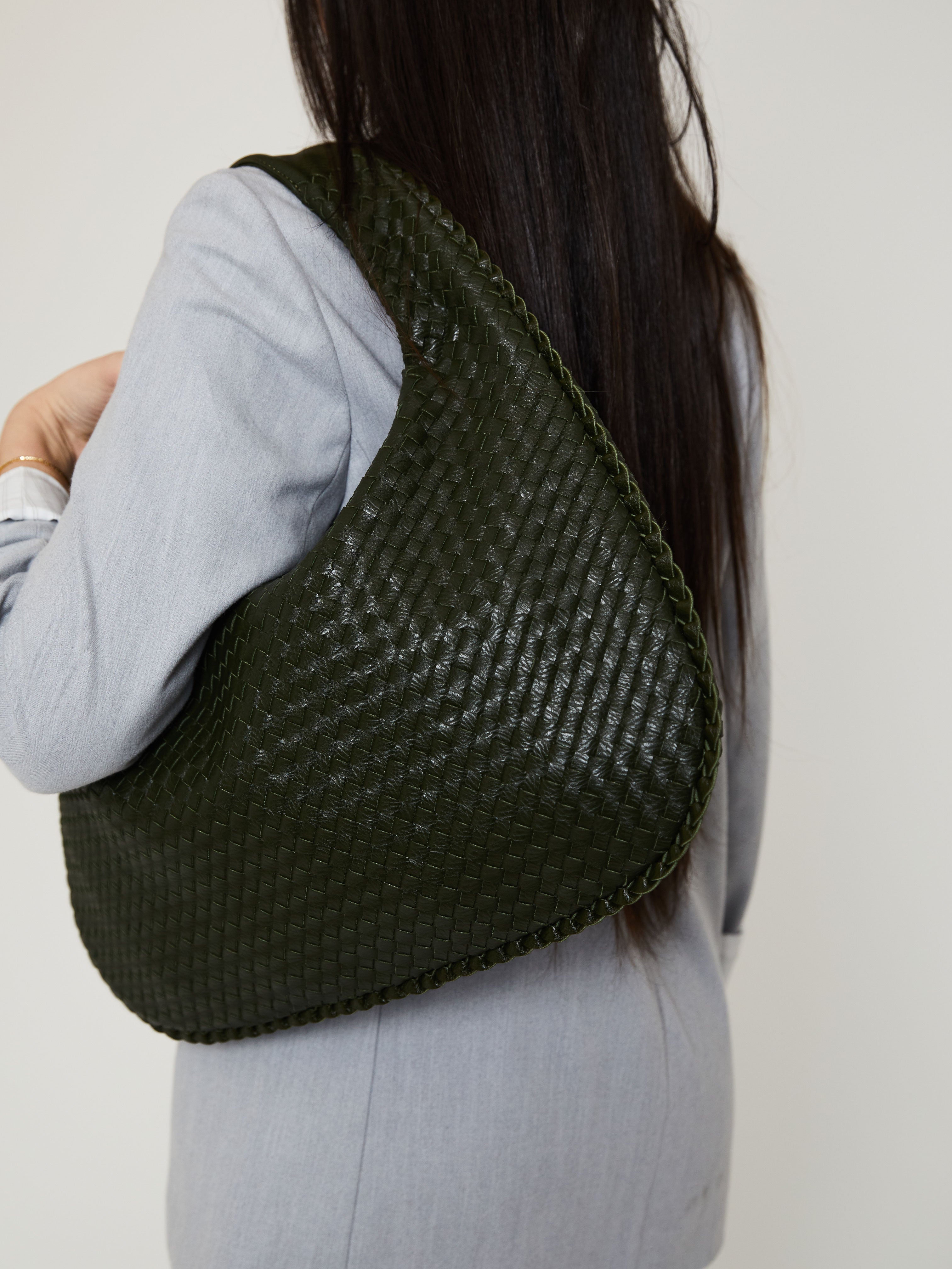 Everyday Leather Bag - Hunter Green - CASAVENZA
