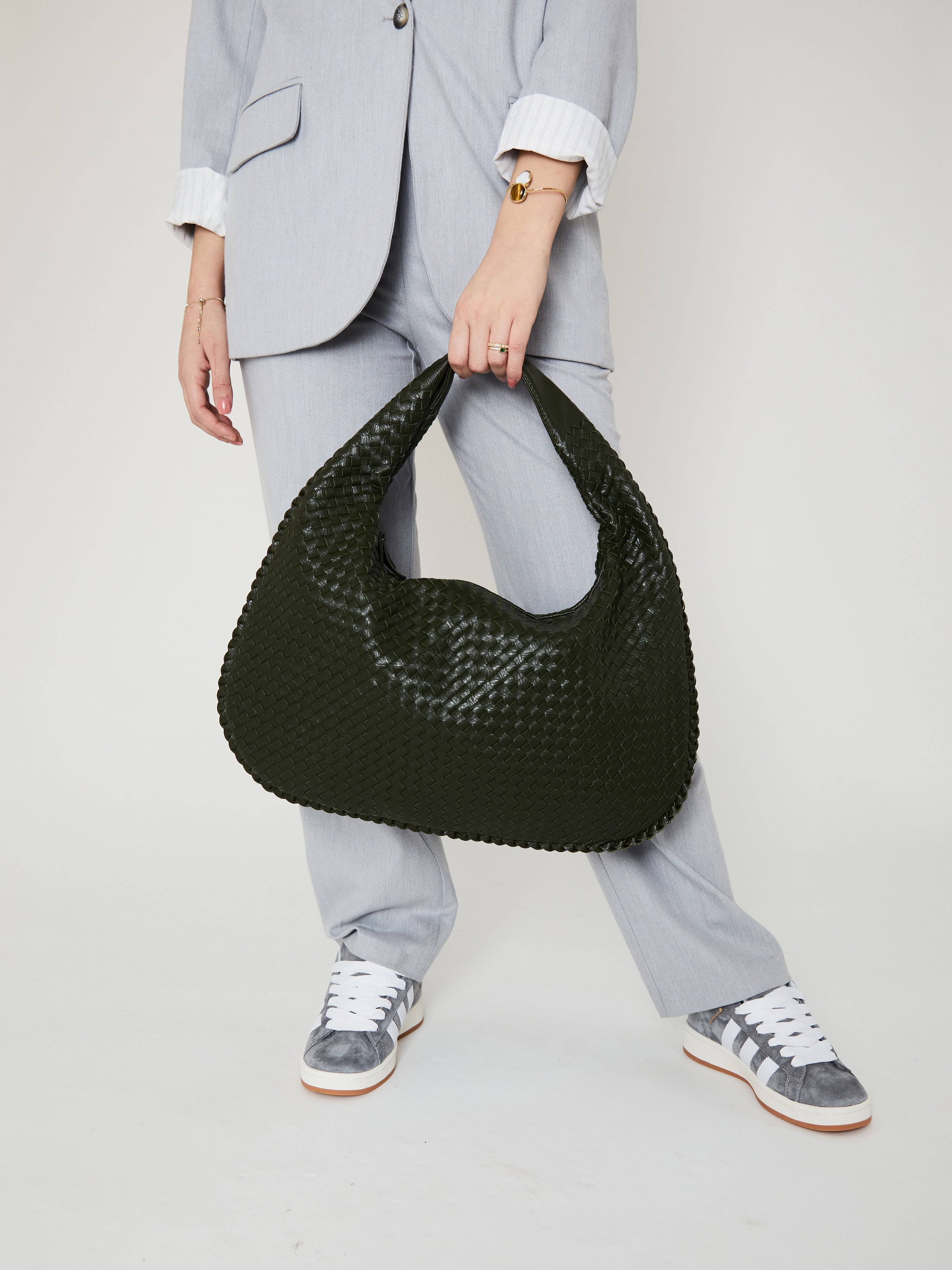 Everyday Leather Bag - Hunter Green - CASAVENZA
