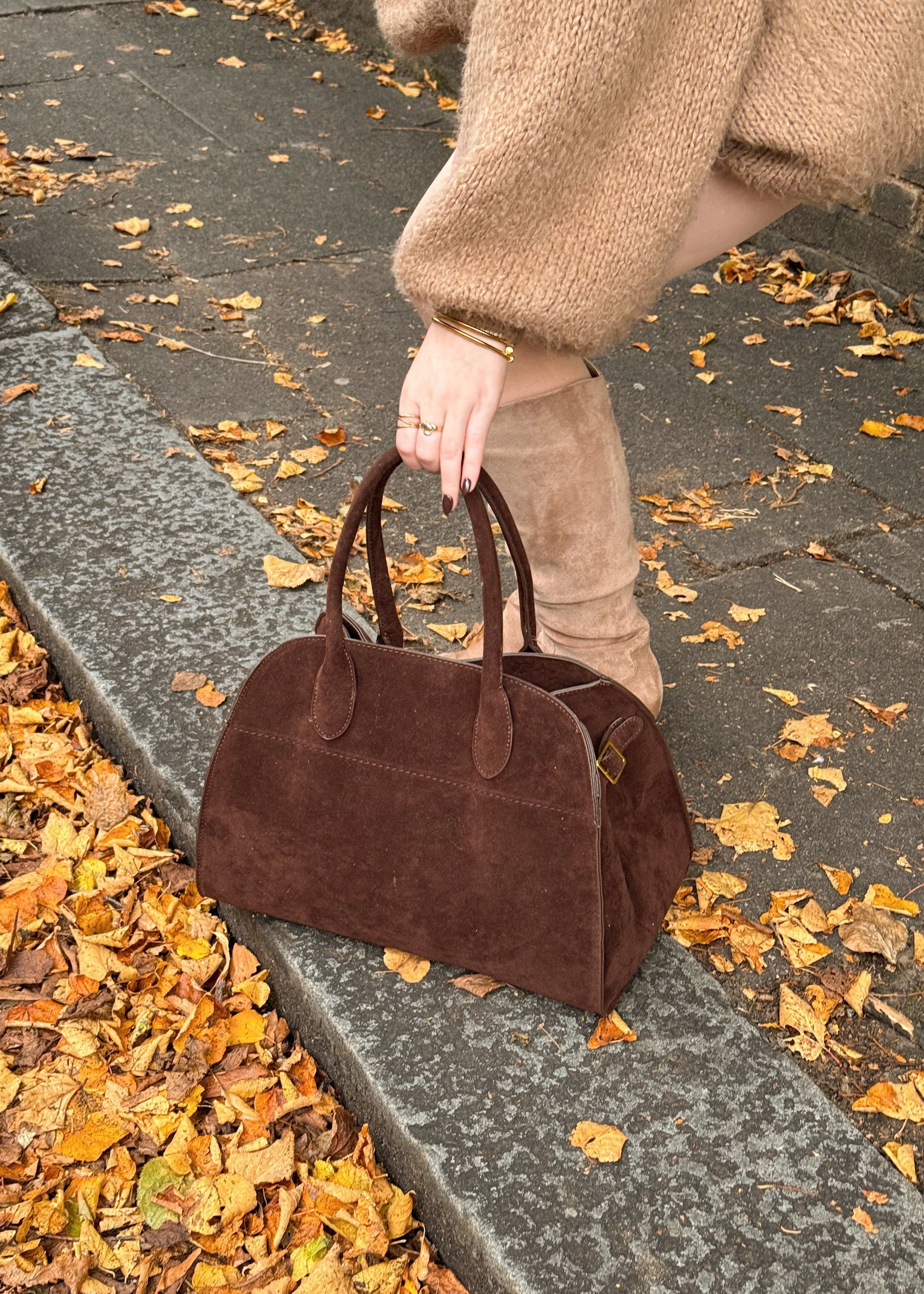 Musthave Suede Bag - Coffee - AmatoLeather
