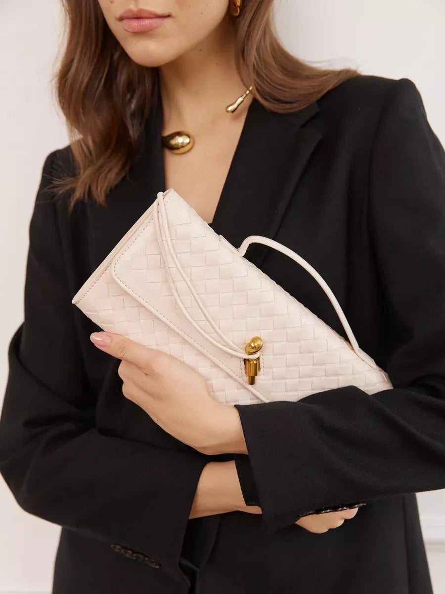 Emilia Clutch Bag - Off White - AmatoLeather
