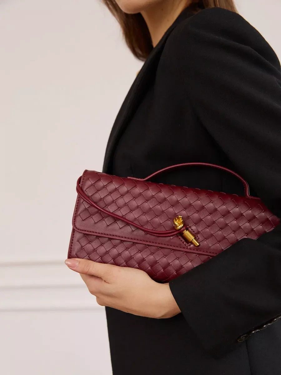 Emilia Clutch Bag - Burgundy - CASAVENZA