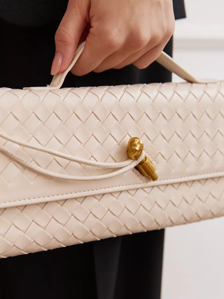 Emilia Clutch Bag - Off White - AmatoLeather