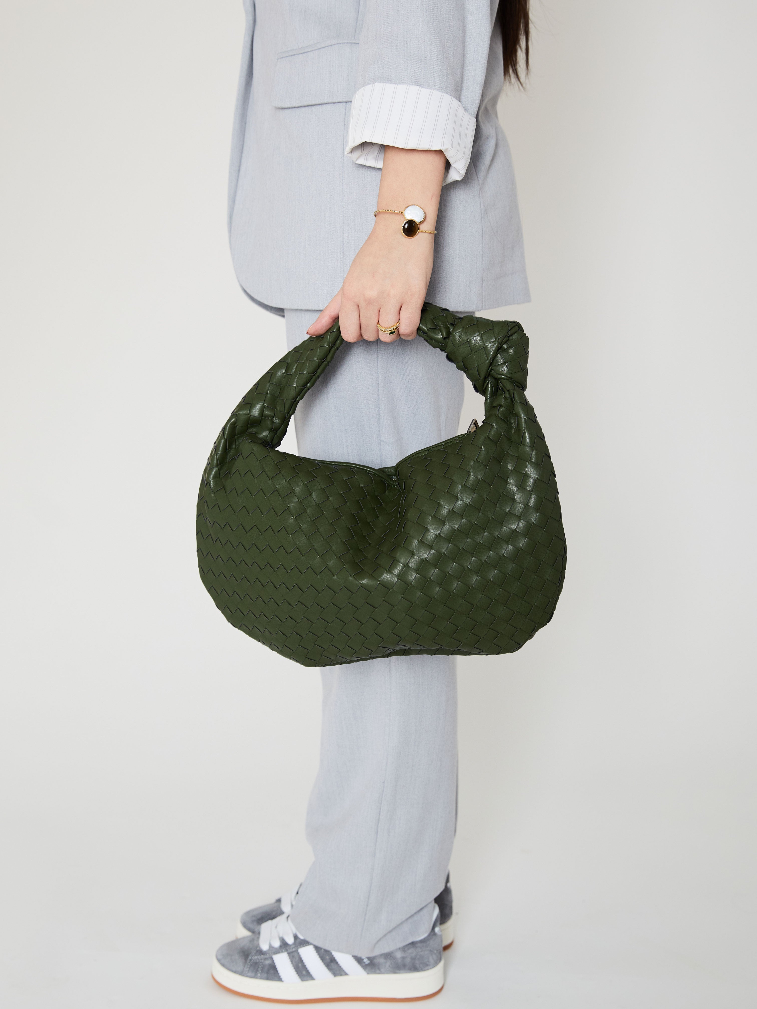 Medium Everyday Leather Bag - Hunter Green - CASAVENZA