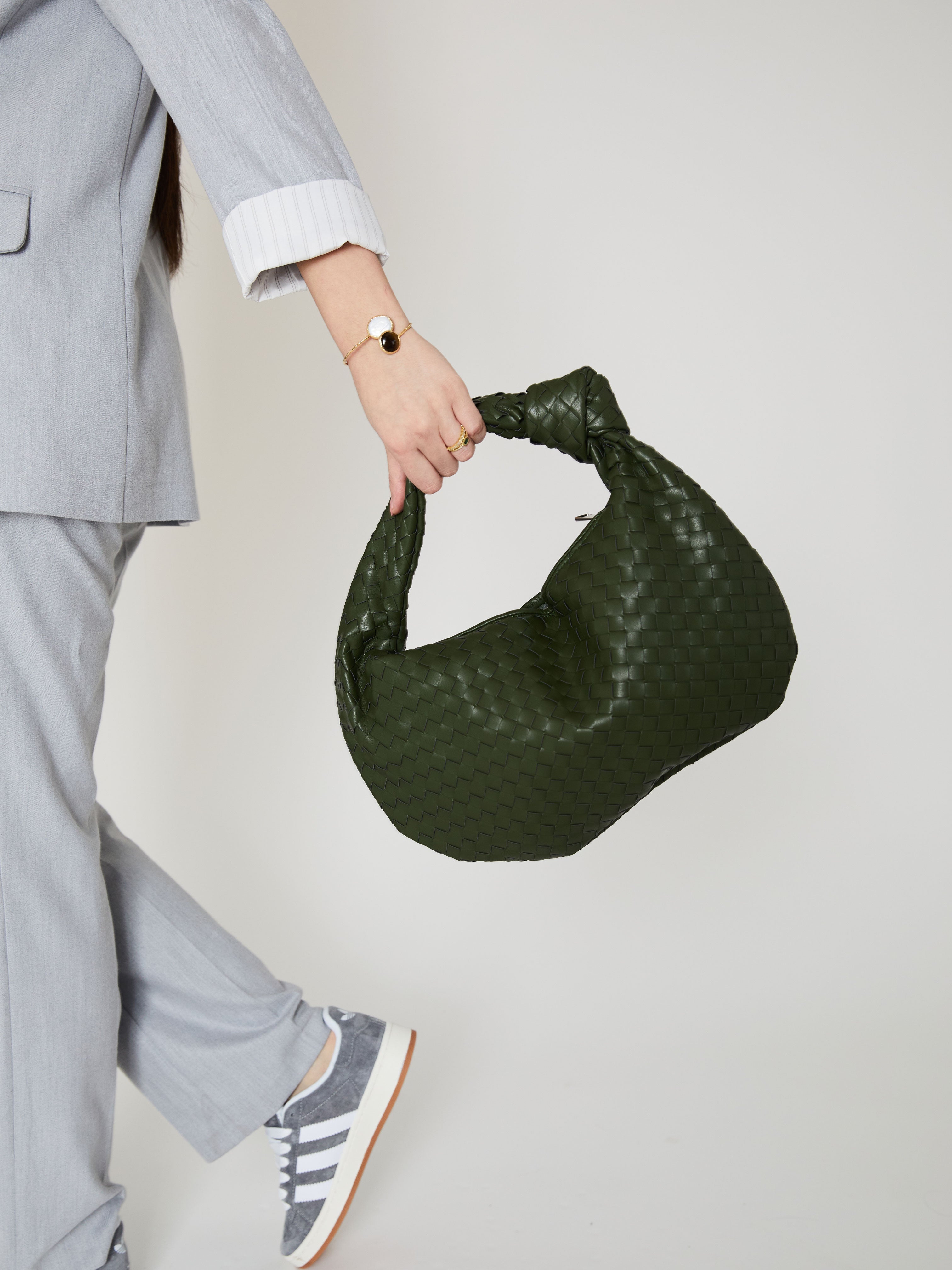 Medium Everyday Leather Bag - Hunter Green - CASAVENZA