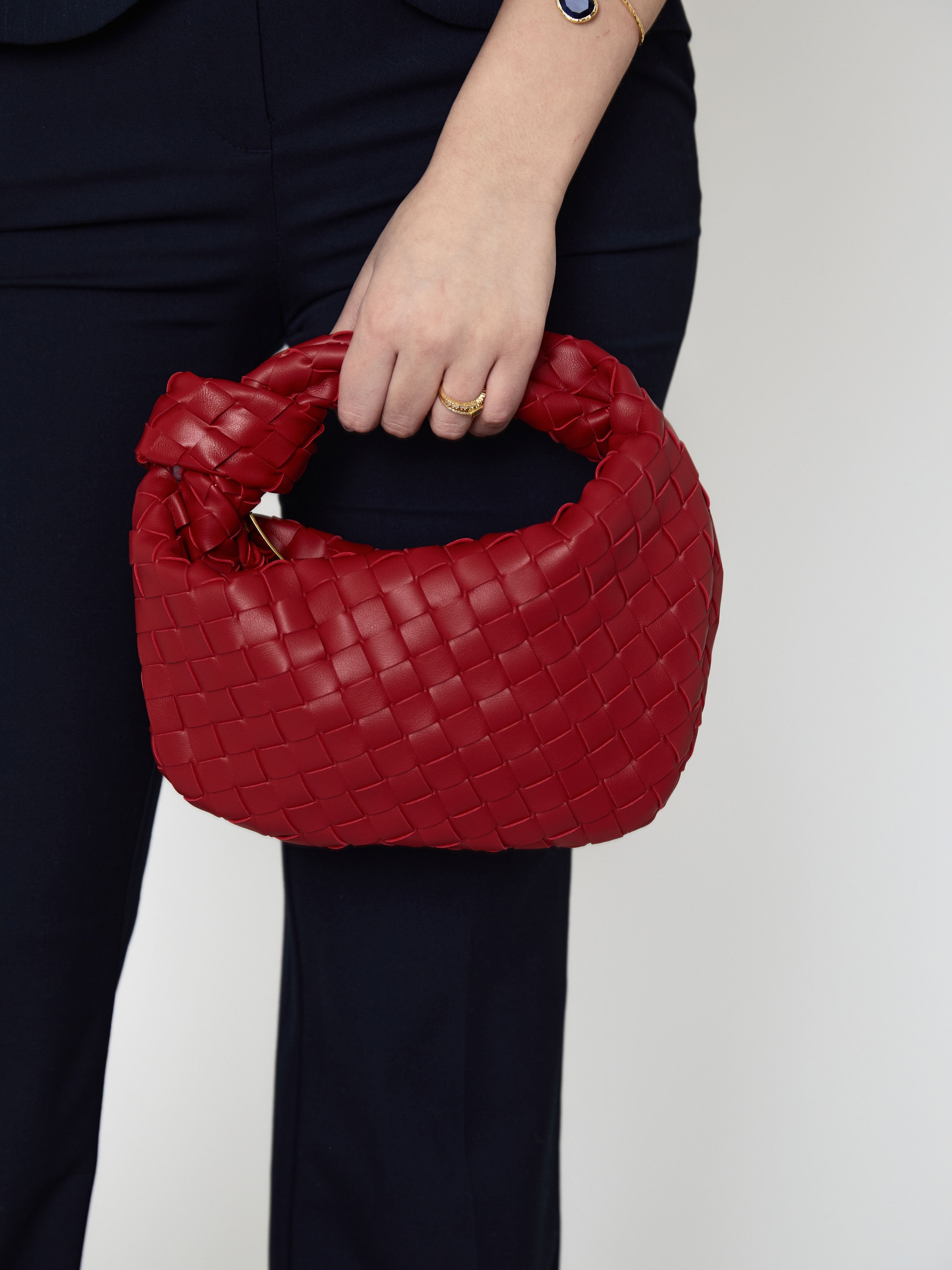 Mini Everyday Leather Bag - Cherry Red - CASAVENZA