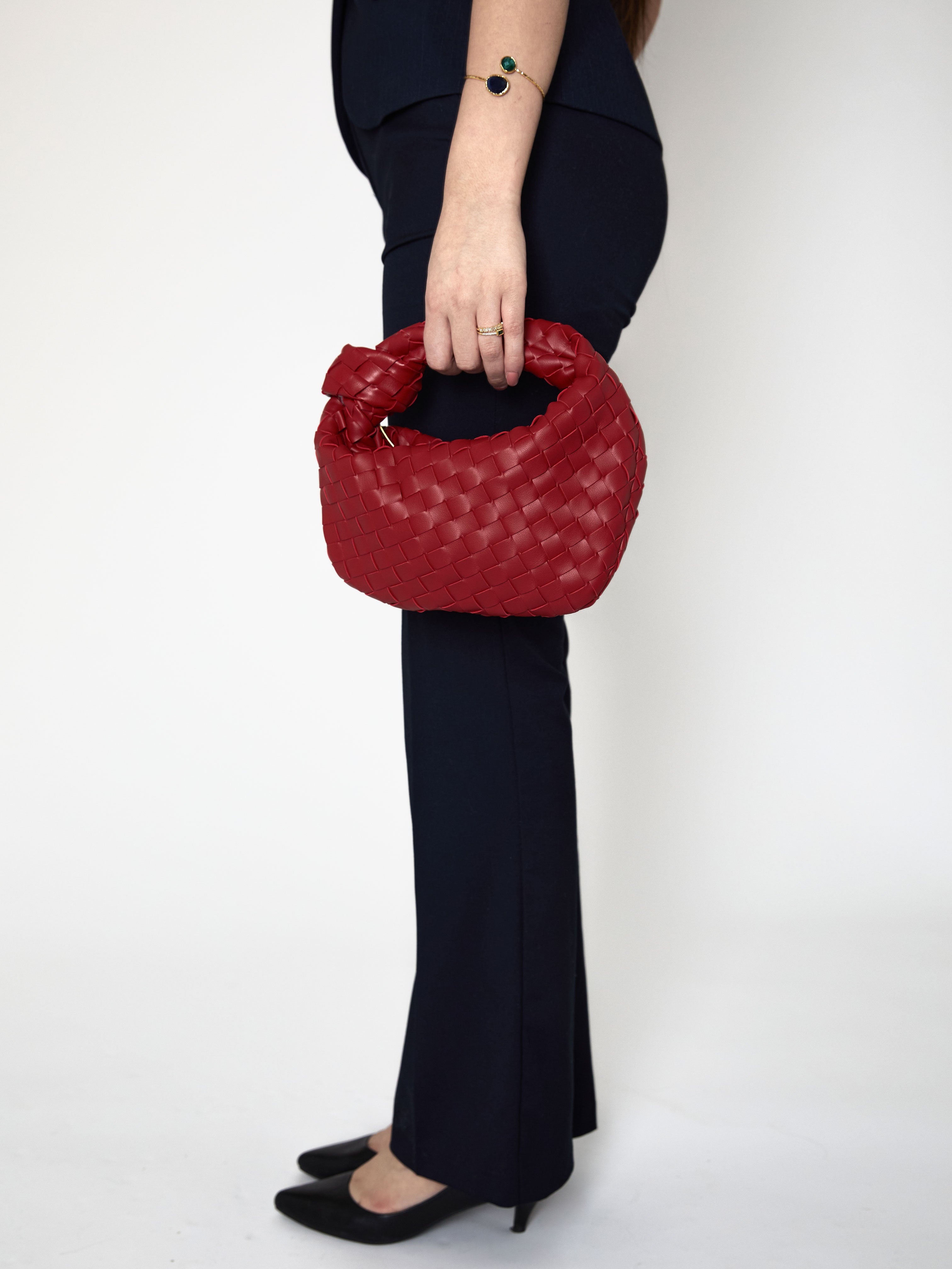 Mini Everyday Leather Bag - Cherry Red - CASAVENZA