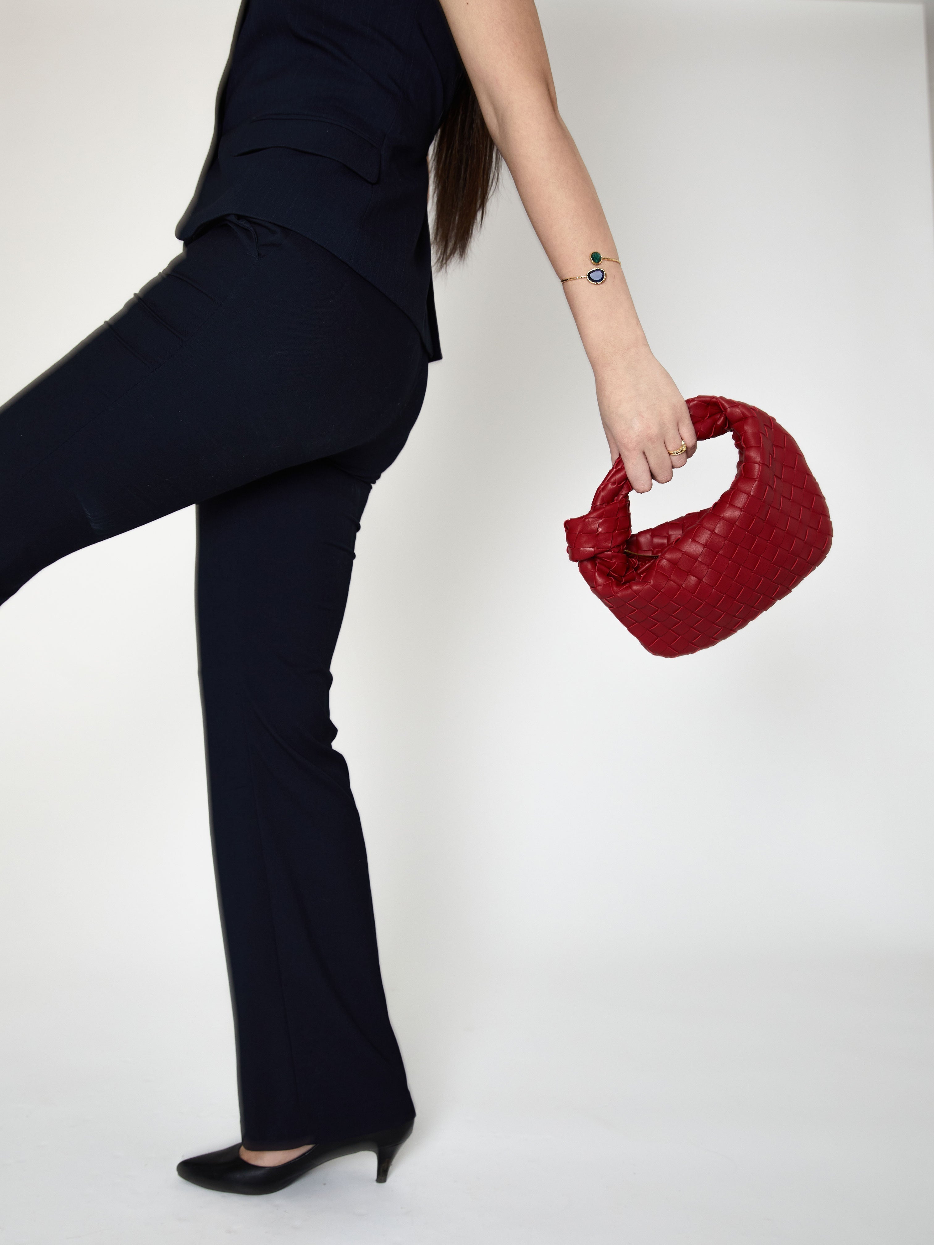 Mini Everyday Leather Bag - Cherry Red - CASAVENZA