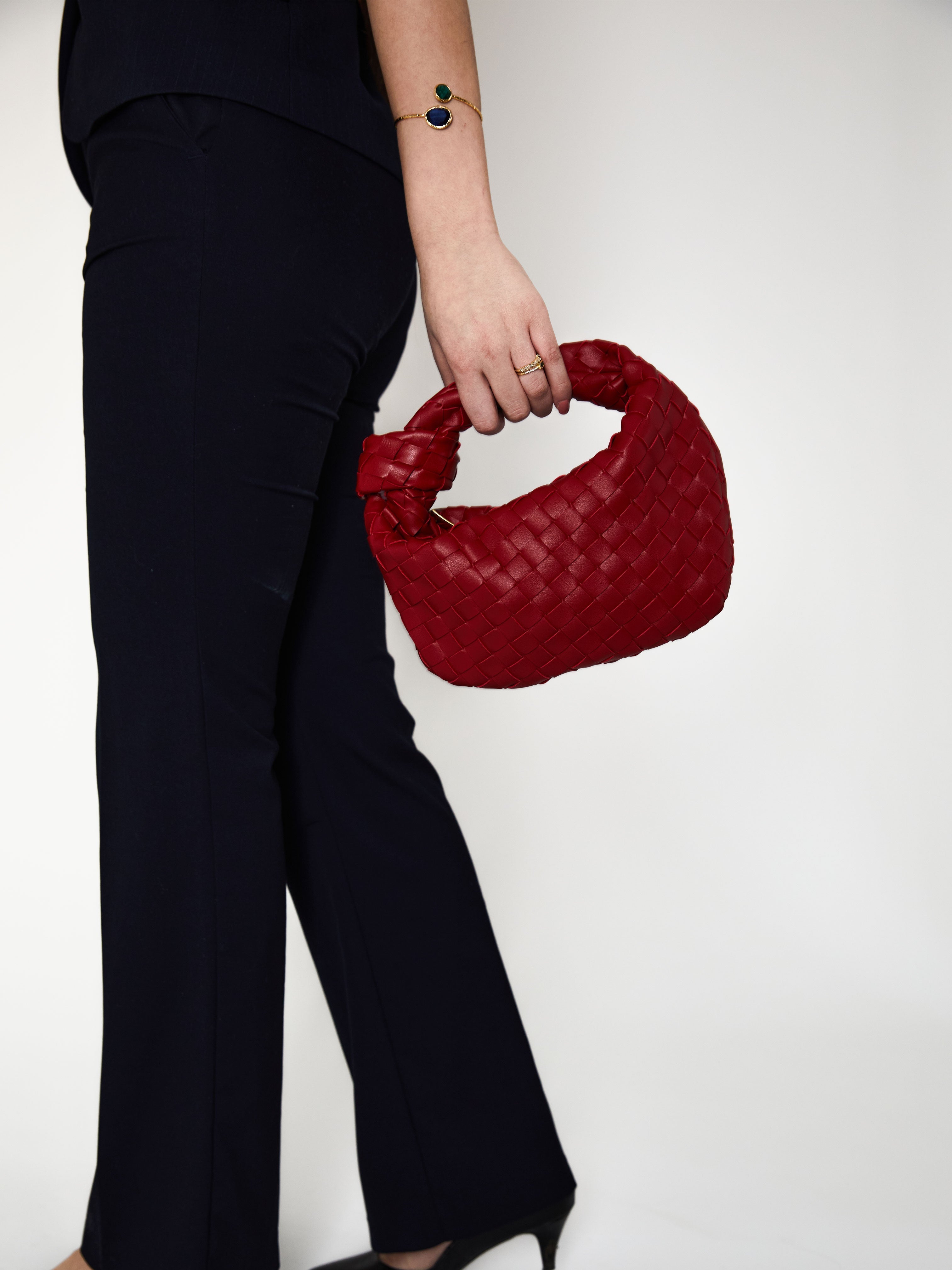 Mini Everyday Leather Bag - Cherry Red - CASAVENZA