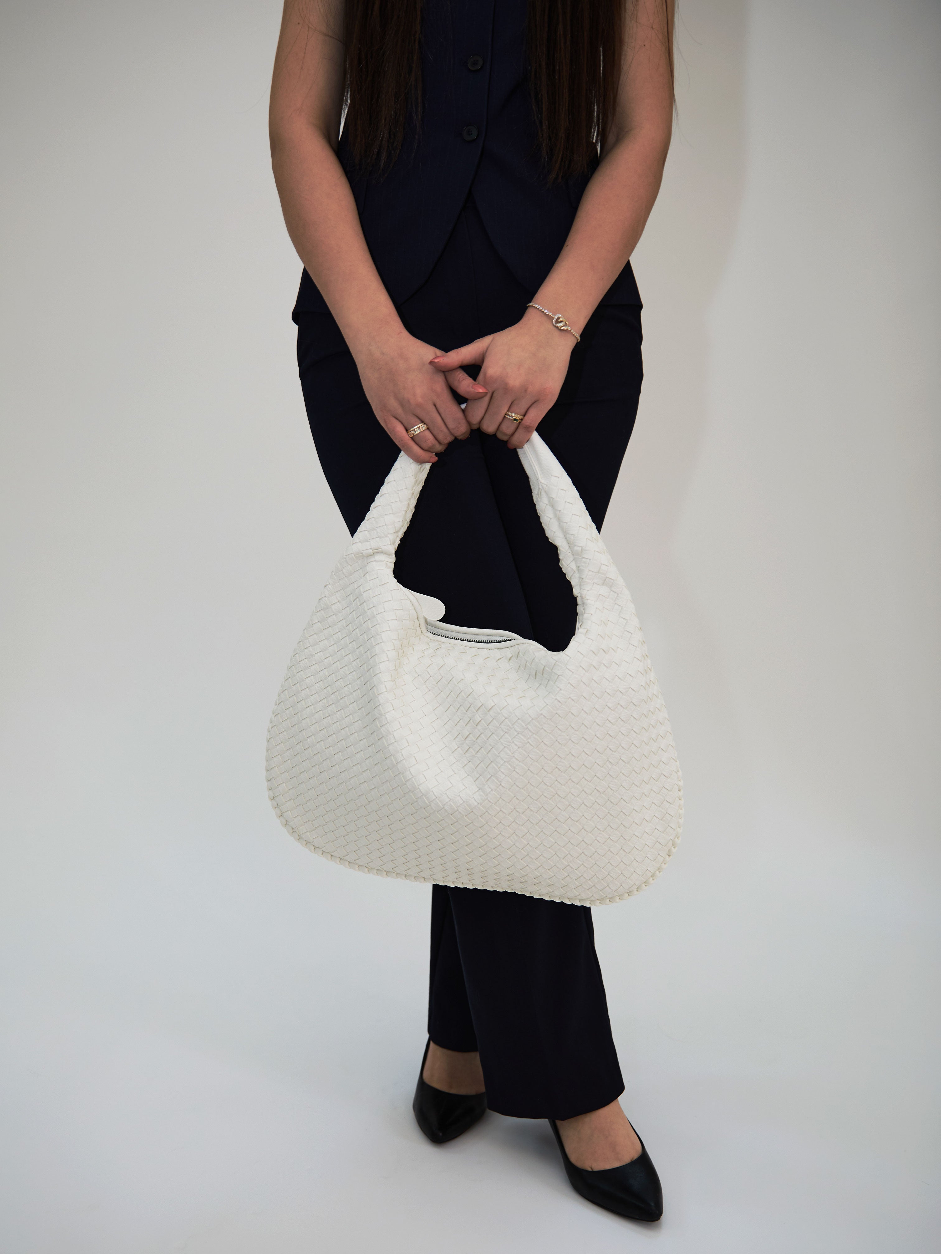 Everyday Leather Bag - White - CASAVENZA
