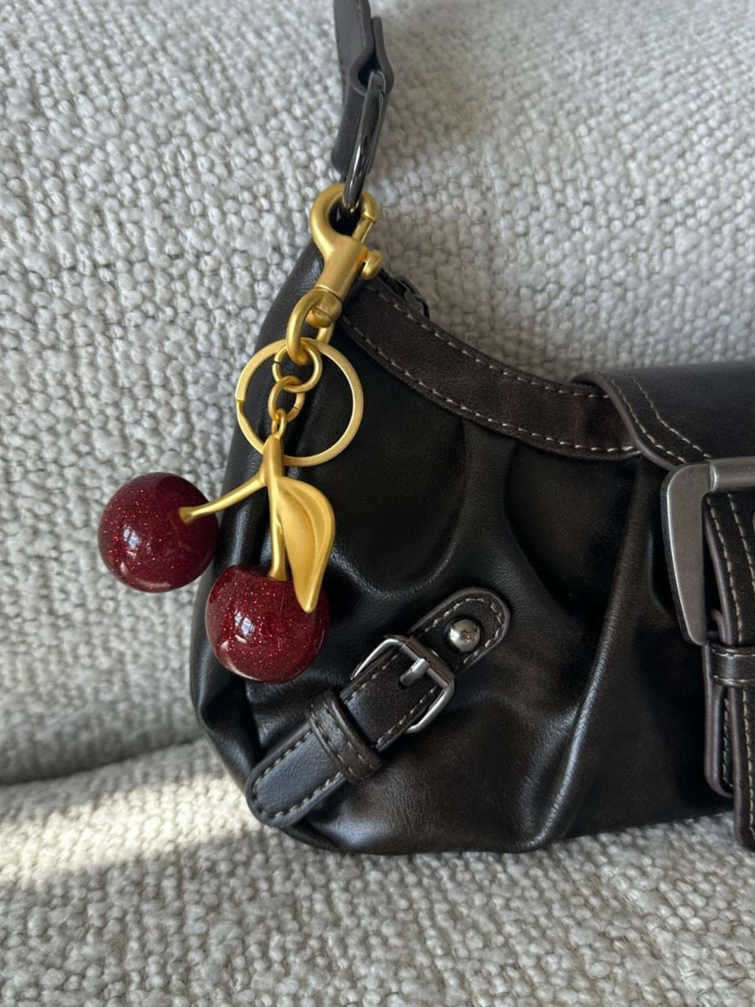 Cherry Bag Charm - AmatoLeather 