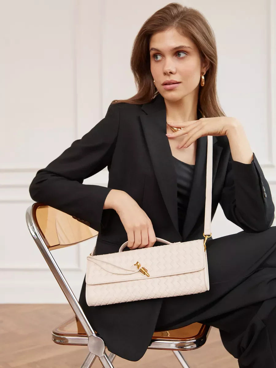 Emilia Clutch Bag - Off White - AmatoLeather 