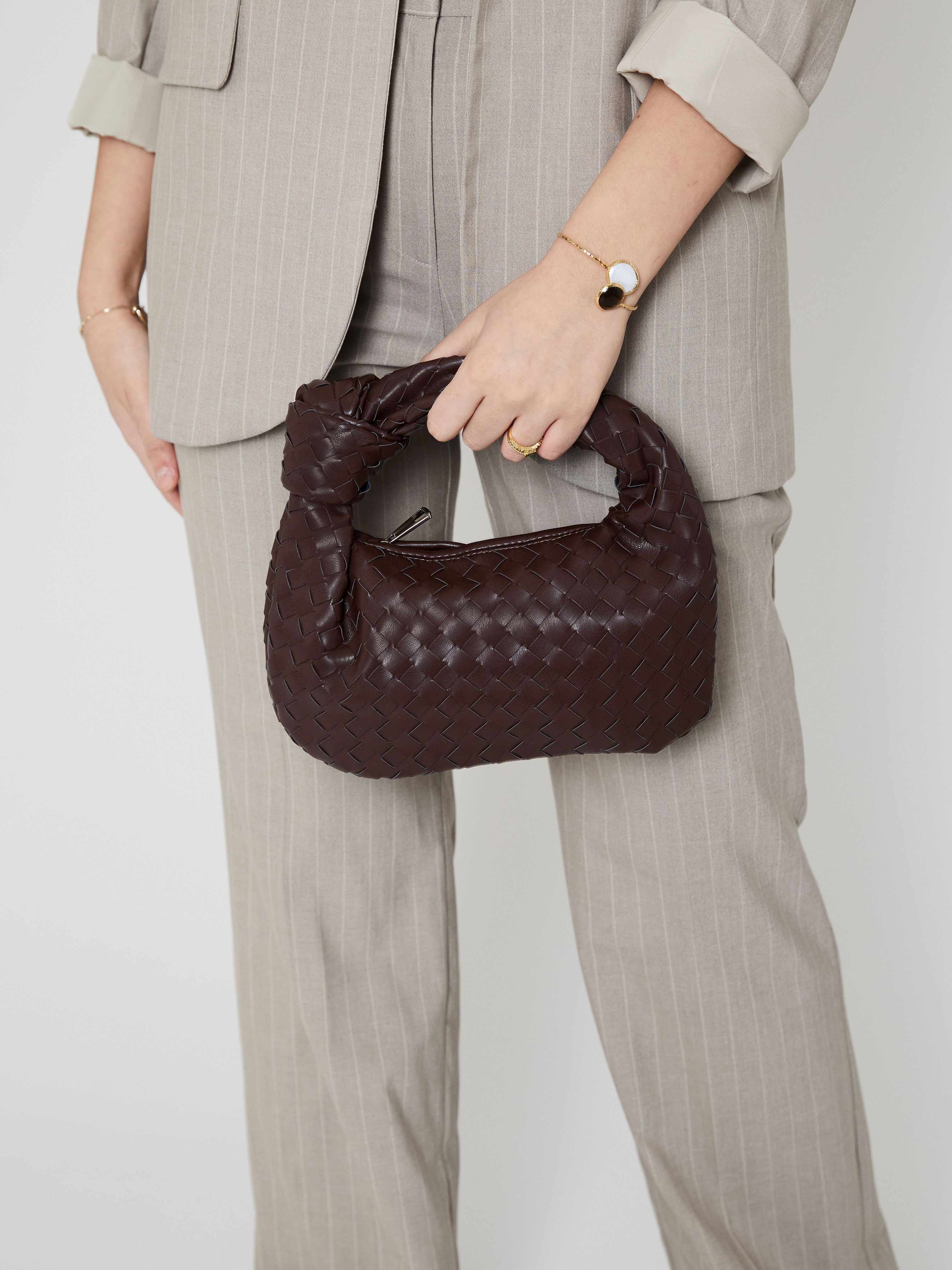 Mini Everyday Leather Bag - Dark Brown - CASAVENZA