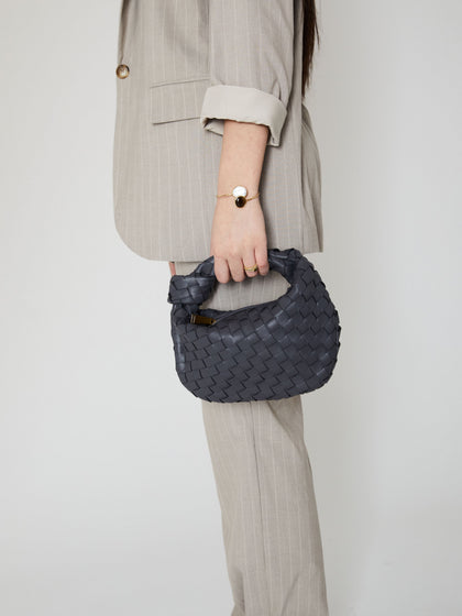 Mini Everyday Leather Bag - Grey - CASAVENZA