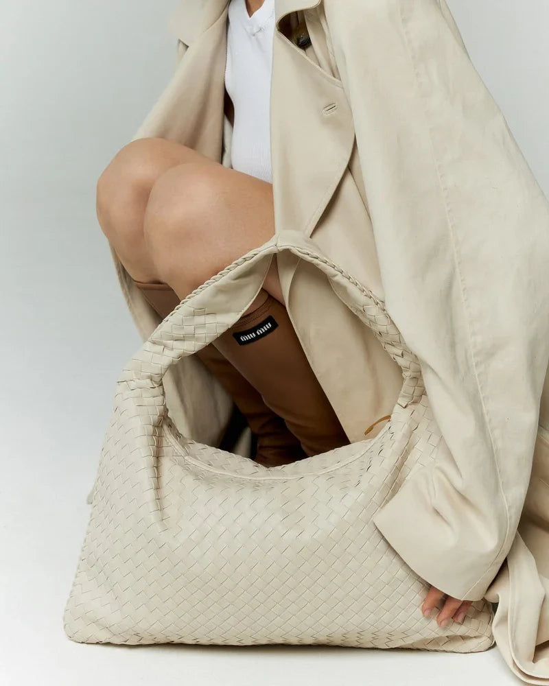 Elegance Leather Bag - Cream - CASAVENZA