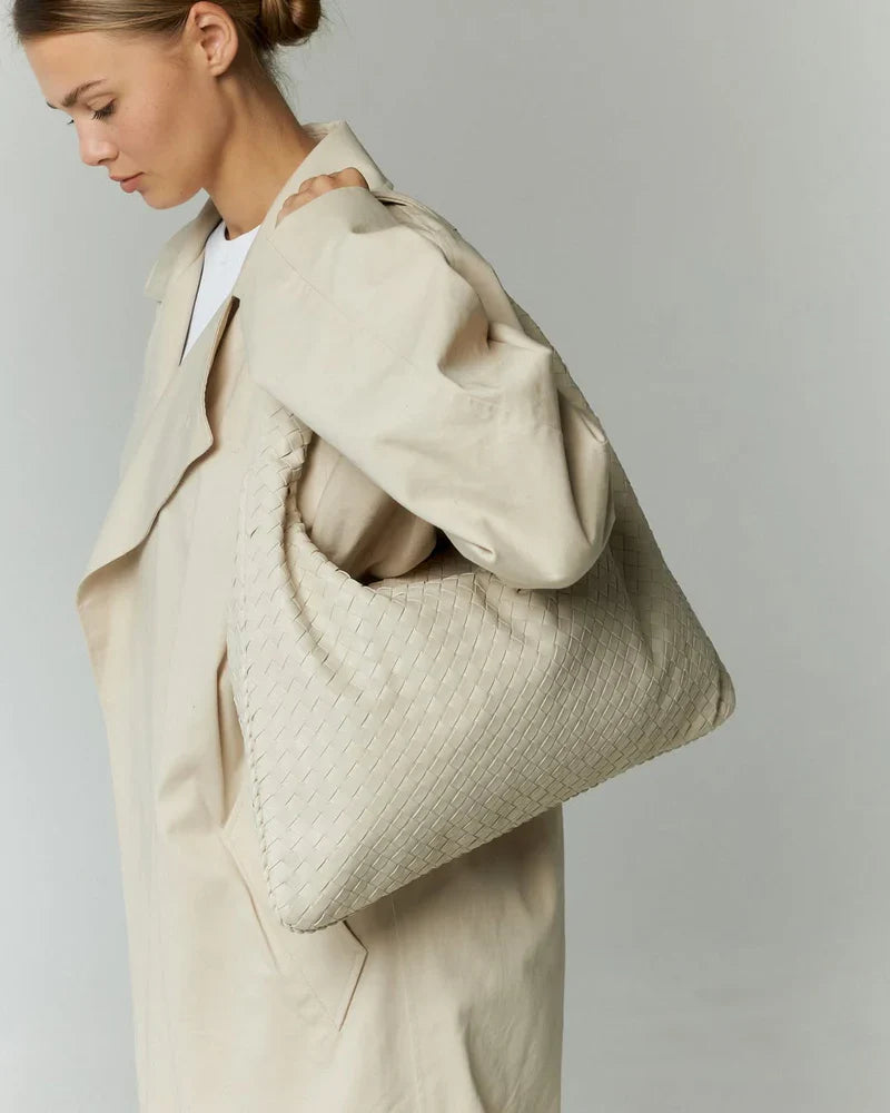 Elegance Leather Bag - Cream - AmatoLeather 