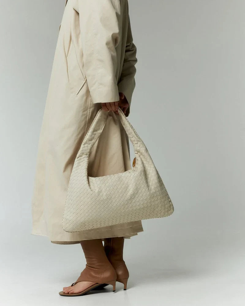 Elegance Leather Bag - Cream - AmatoLeather 