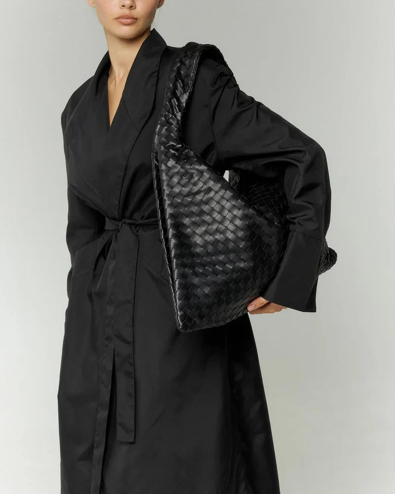 Elegance Leather Bag - Black - CASAVENZA
