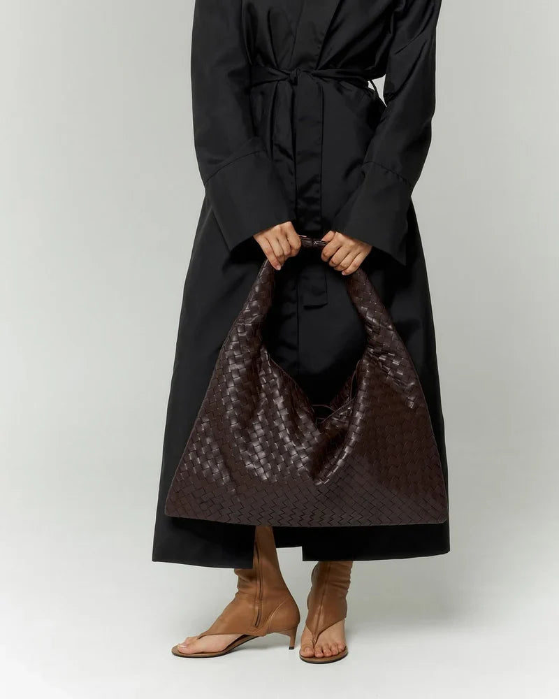 Elegance Leather Bag - Coffee - CASAVENZA