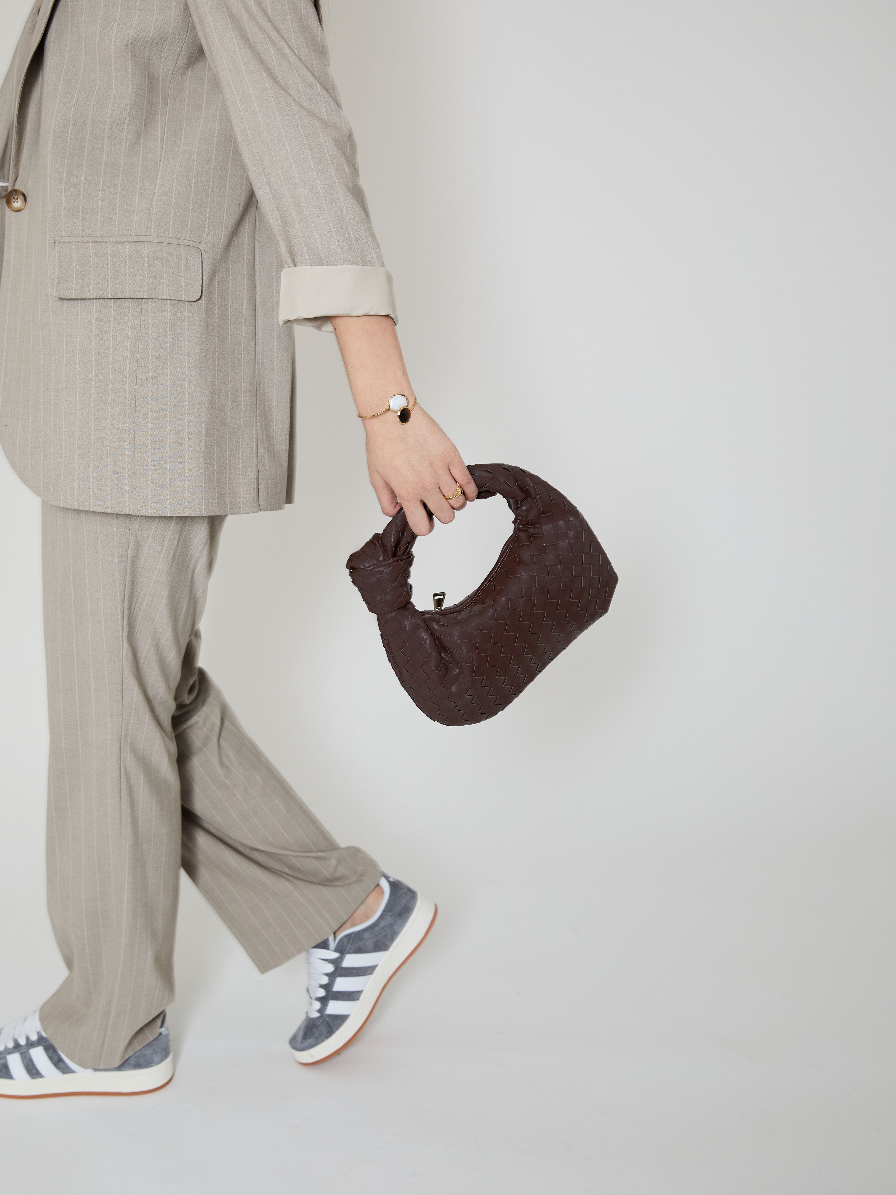Mini Everyday Leather Bag - Dark Brown - CASAVENZA