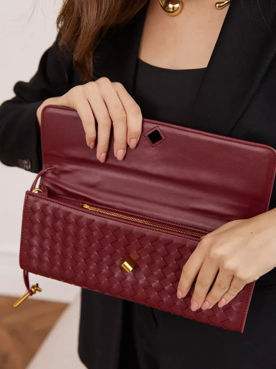 Emilia Clutch Bag - Burgundy - CASAVENZA