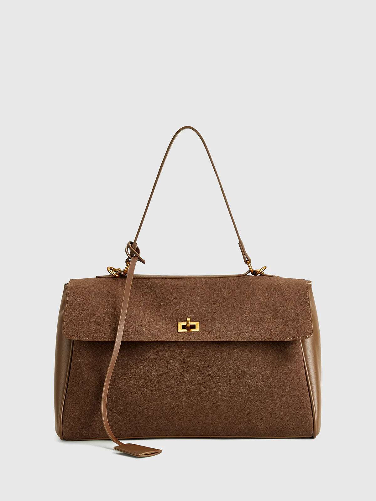 Celia Suede Bag - Brown - AmatoLeather 