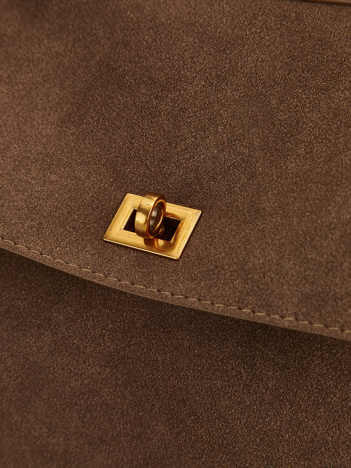 Celia Suede Bag - Brown - CASAVENZA
