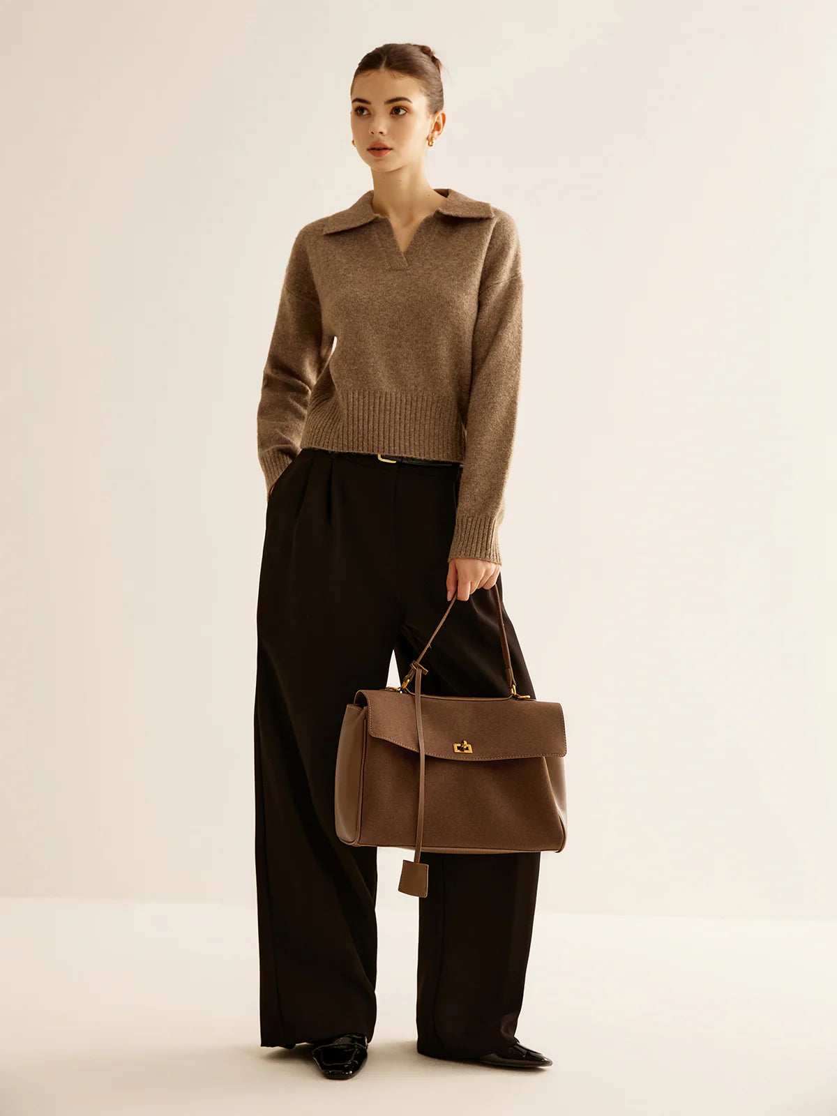 Celia Suede Bag - Brown - CASAVENZA
